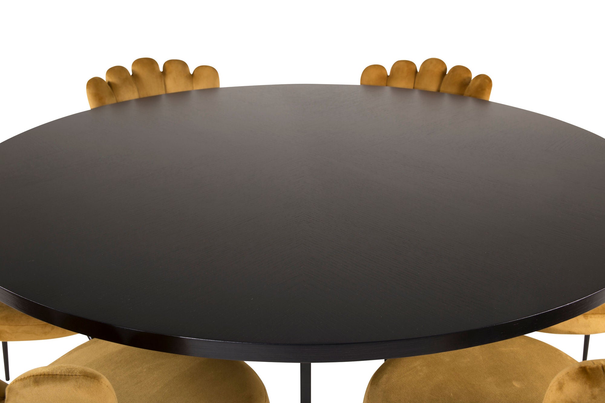 Venture Home Copenhagen - spisebord round - Black / Black+Limhamn Light - stol - Gold Velvet_6