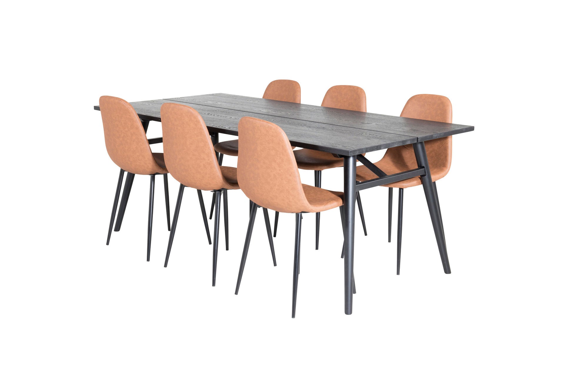 Venture Home Sleek Extentionbord Black Brushed - 195*95+Polar Spisebordsstol - Brown / Black _6