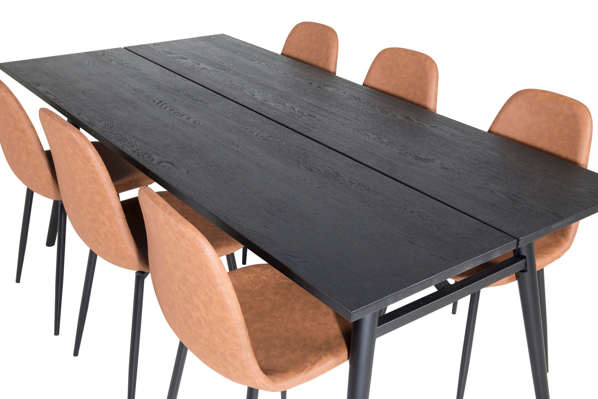 Venture Home Sleek Extentionbord Black Brushed - 195*95+Polar Spisebordsstol - Brown / Black _6