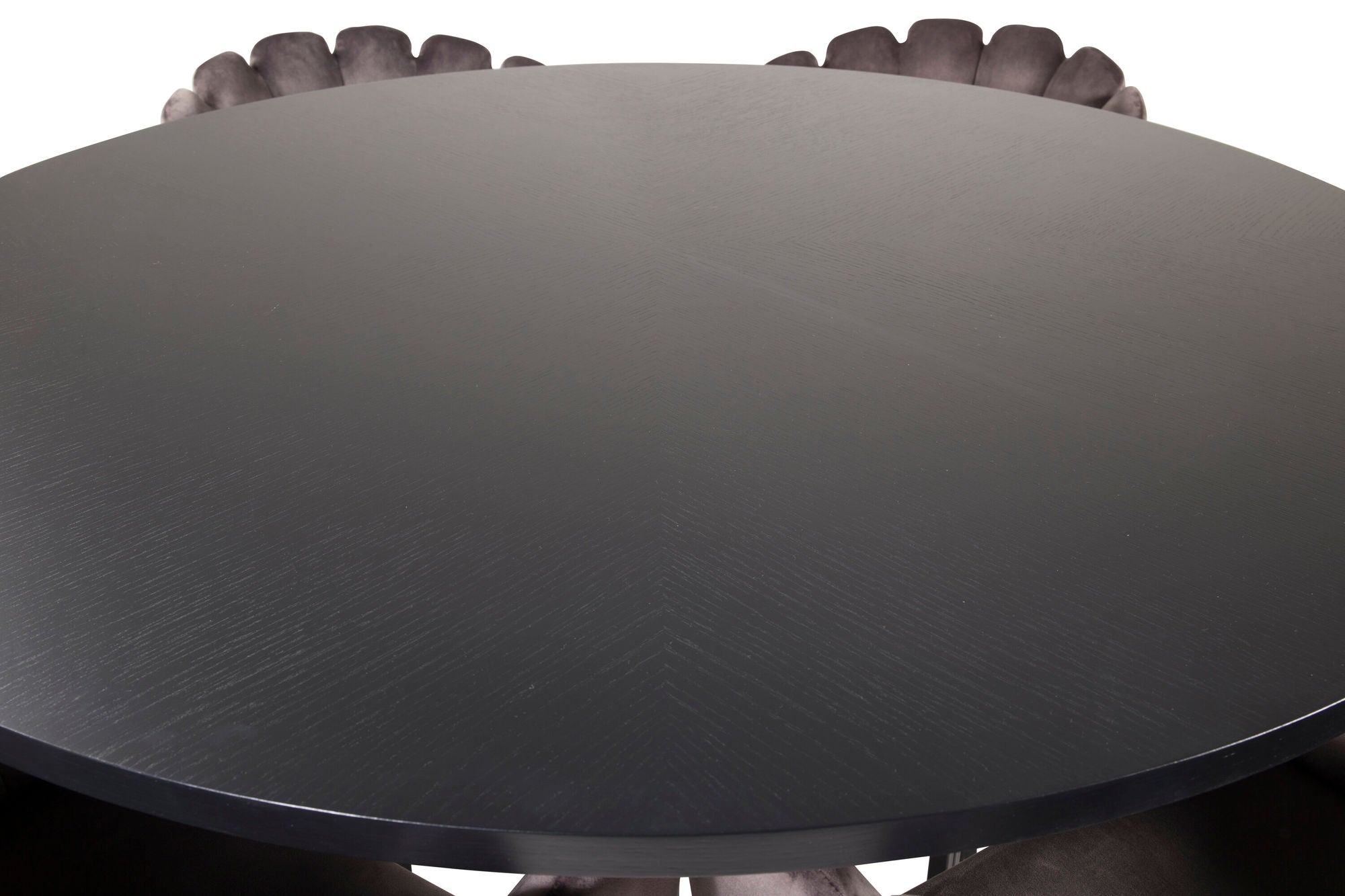 Venture Home Copenhagen - spisebord round - Black / Black+Limhamn - stol - Grey Velvet_6