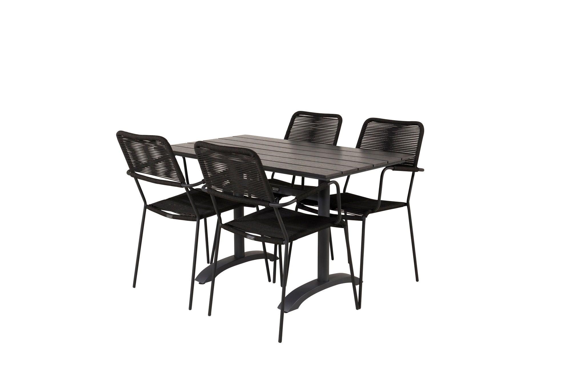 Venture Home Denver Café bord 120*70 - Black Alu / Black Aintwood+Lindos Armchair - Black Alu / Black Rope_4