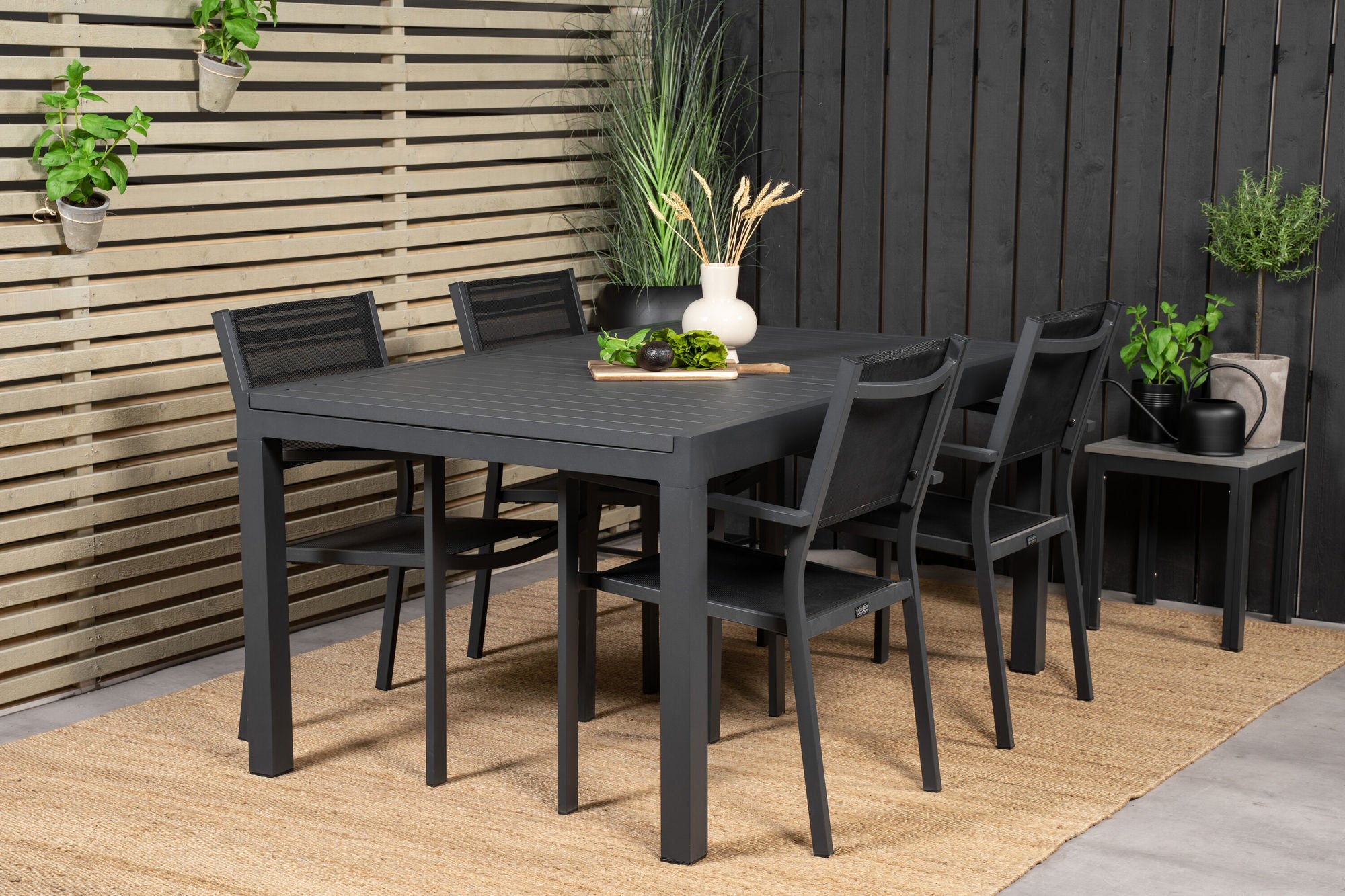 Venture Home Marbella bord 160/240 - Black/Black - Copacabana Stacking stol - Black/Black 4