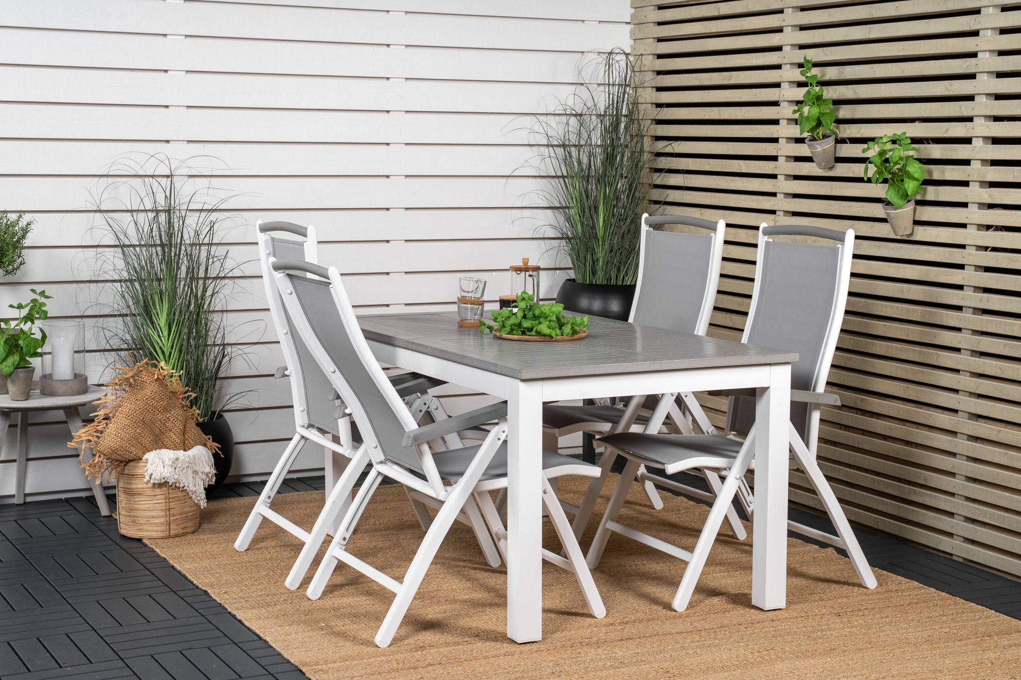 Venture Home Albany spisebord 152/210*90 - White Alu / Grey Aintwood+Albany stol 5:pos - White Alu / Grey Textilene / Aintwood_4