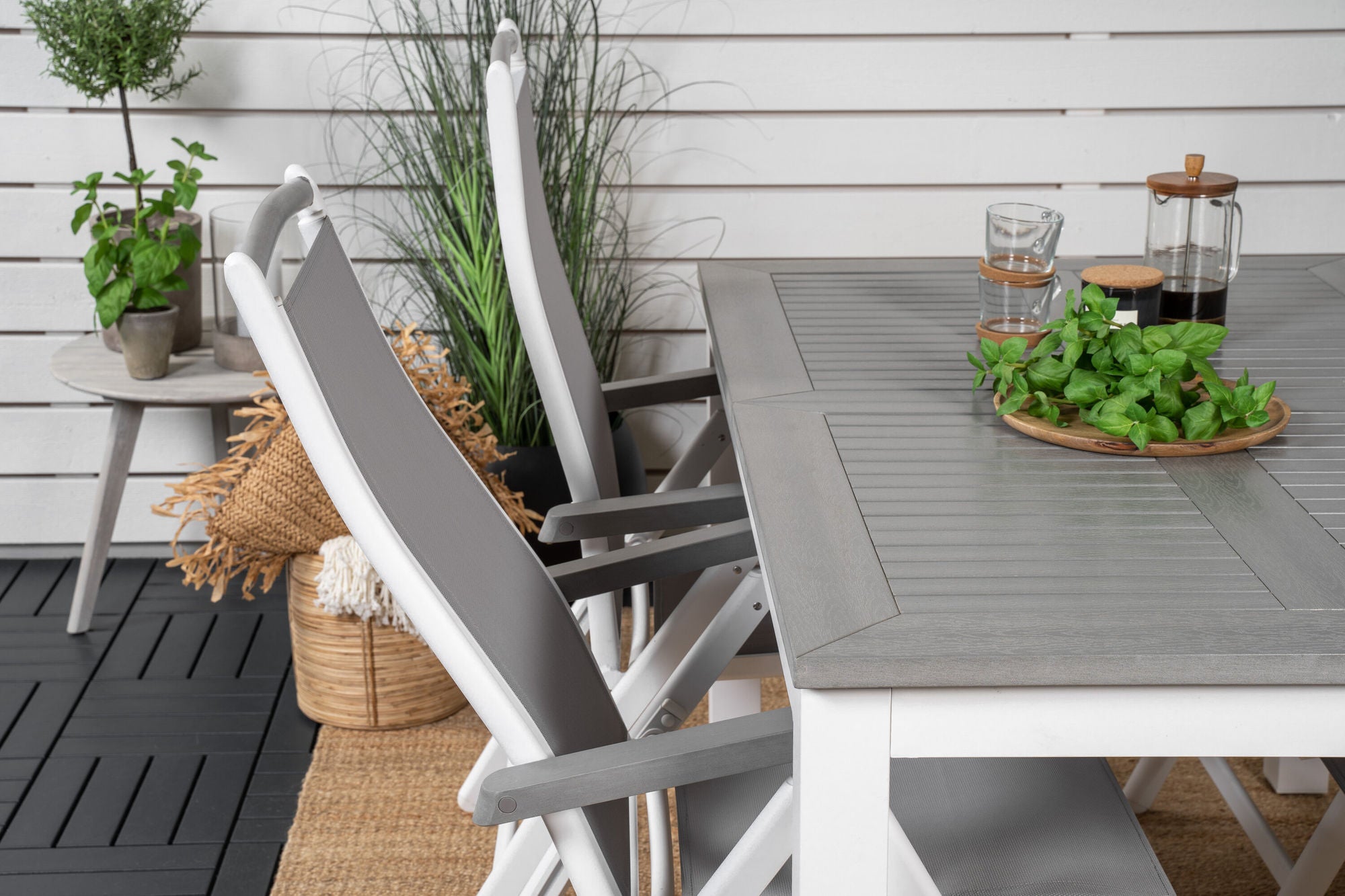 Venture Home Albany spisebord 152/210*90 - White Alu / Grey Aintwood+Albany stol 5:pos - White Alu / Grey Textilene / Aintwood_4