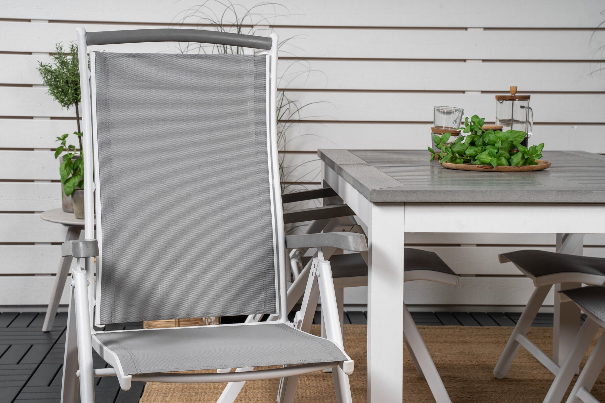 Venture Home Albany spisebord 152/210*90 - White Alu / Grey Aintwood+Albany stol 5:pos - White Alu / Grey Textilene / Aintwood_4