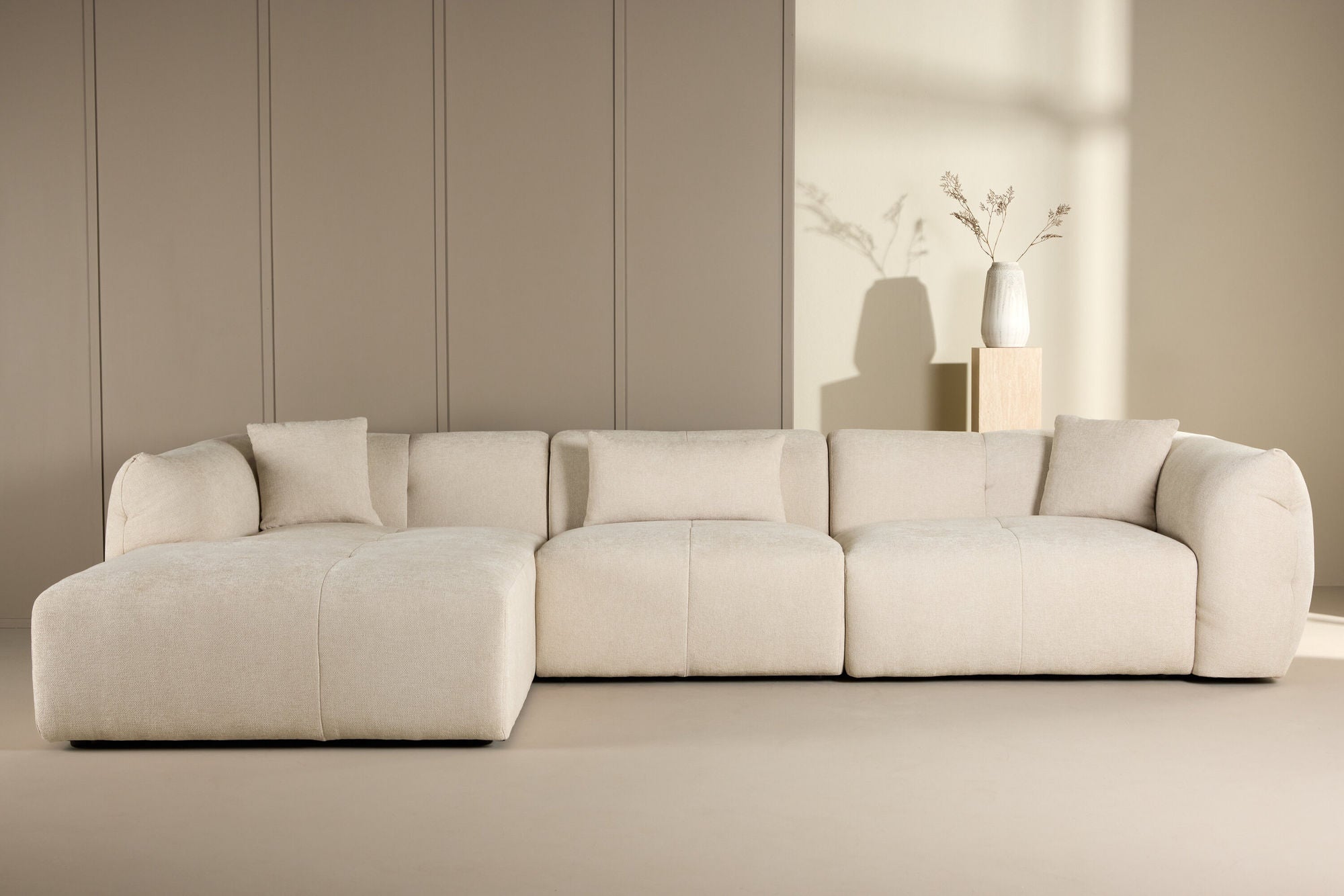 Vind Positano hjørne Sofa - Beige Fabric / Right