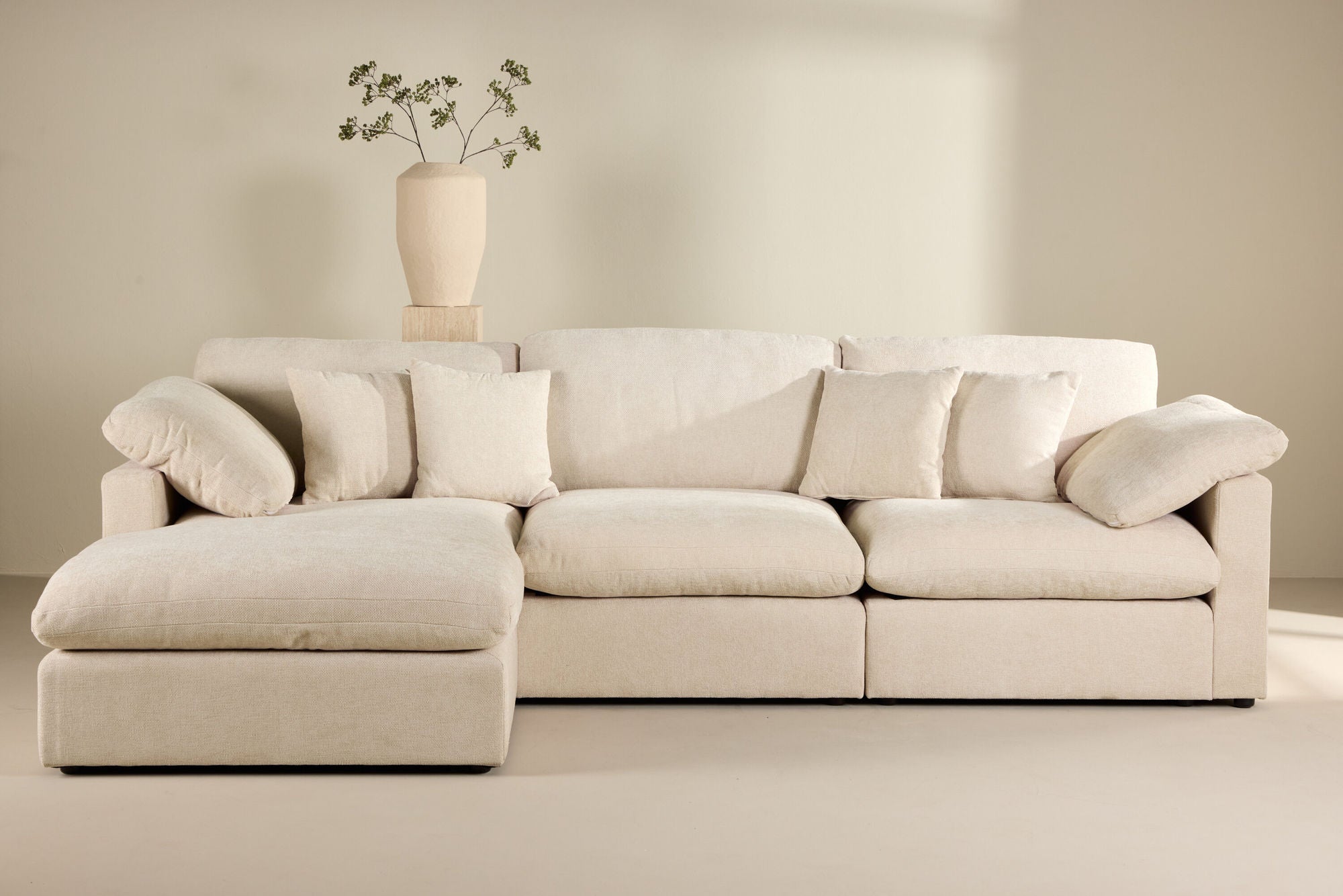 Vind Amalfi hjørne Sofa - Beige Fabric /