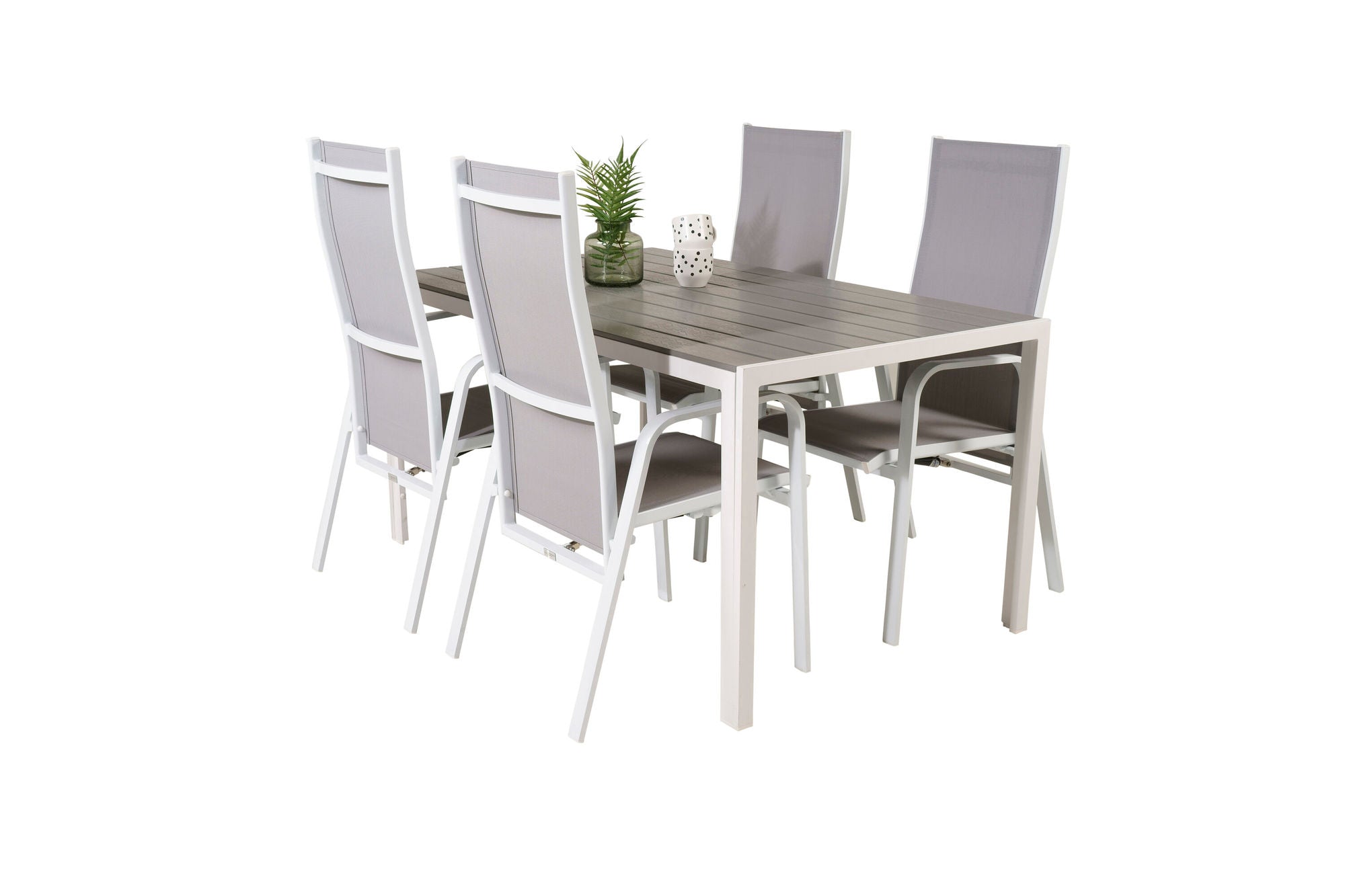 Venture Home Break spisebord - White Alu / Grey Aintwood - 150*90+Copacabana Recliner Chai