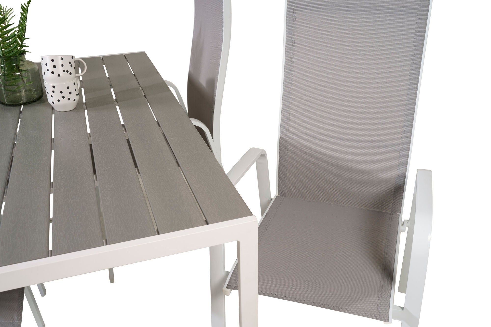 Venture Home Break spisebord - White Alu / Grey Aintwood - 150*90+Copacabana Recliner Chai