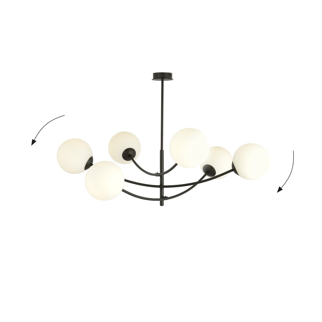 HUNTER 6 SORT/OPAL Loftlampe