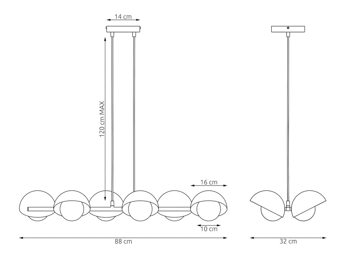 BOOM 6 SORT Loftlampe