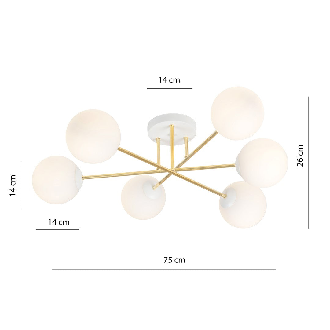 MAGNUM 6 HVID OPAL Loftlampe