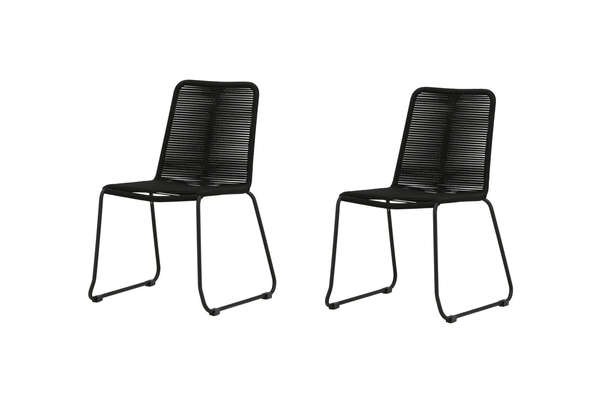 Venture Home Lindos Stacking stol - Black Alu / Black Rope