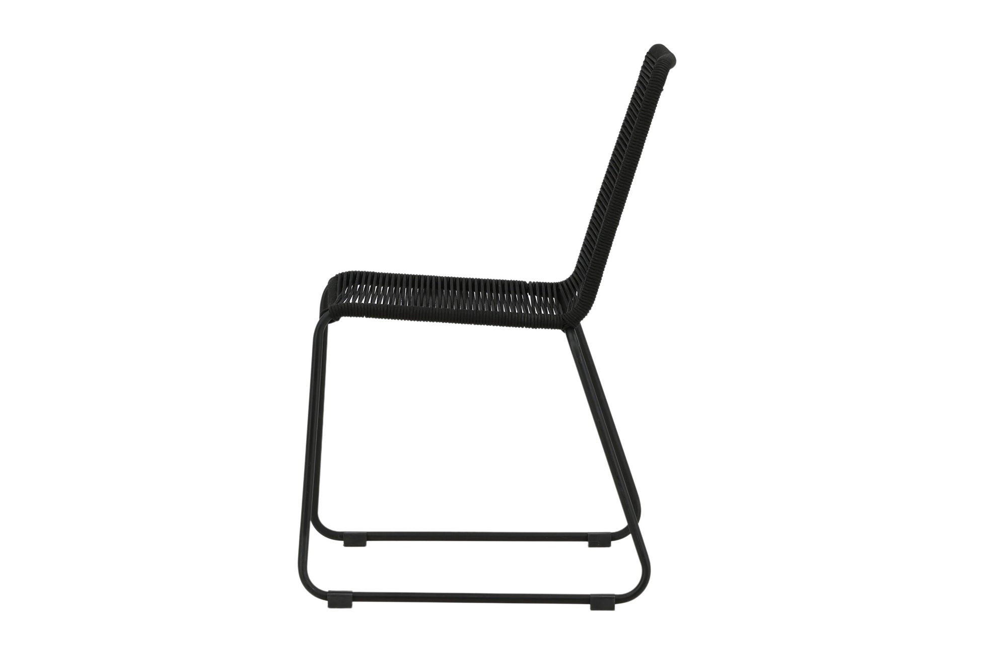Venture Home Lindos Stacking stol - Black Alu / Black Rope