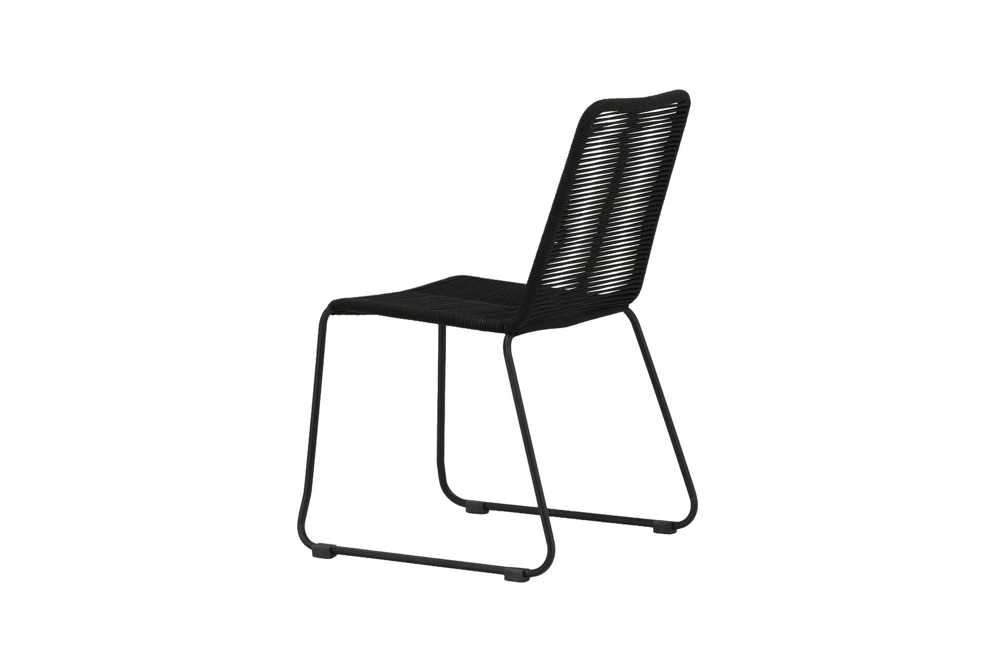 Venture Home Lindos Stacking stol - Black Alu / Black Rope