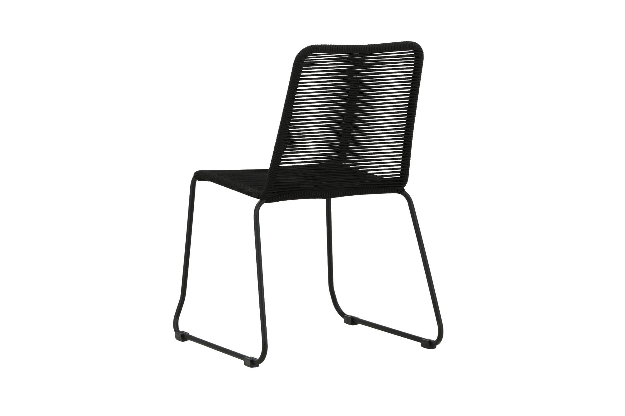 Venture Home Lindos Stacking stol - Black Alu / Black Rope