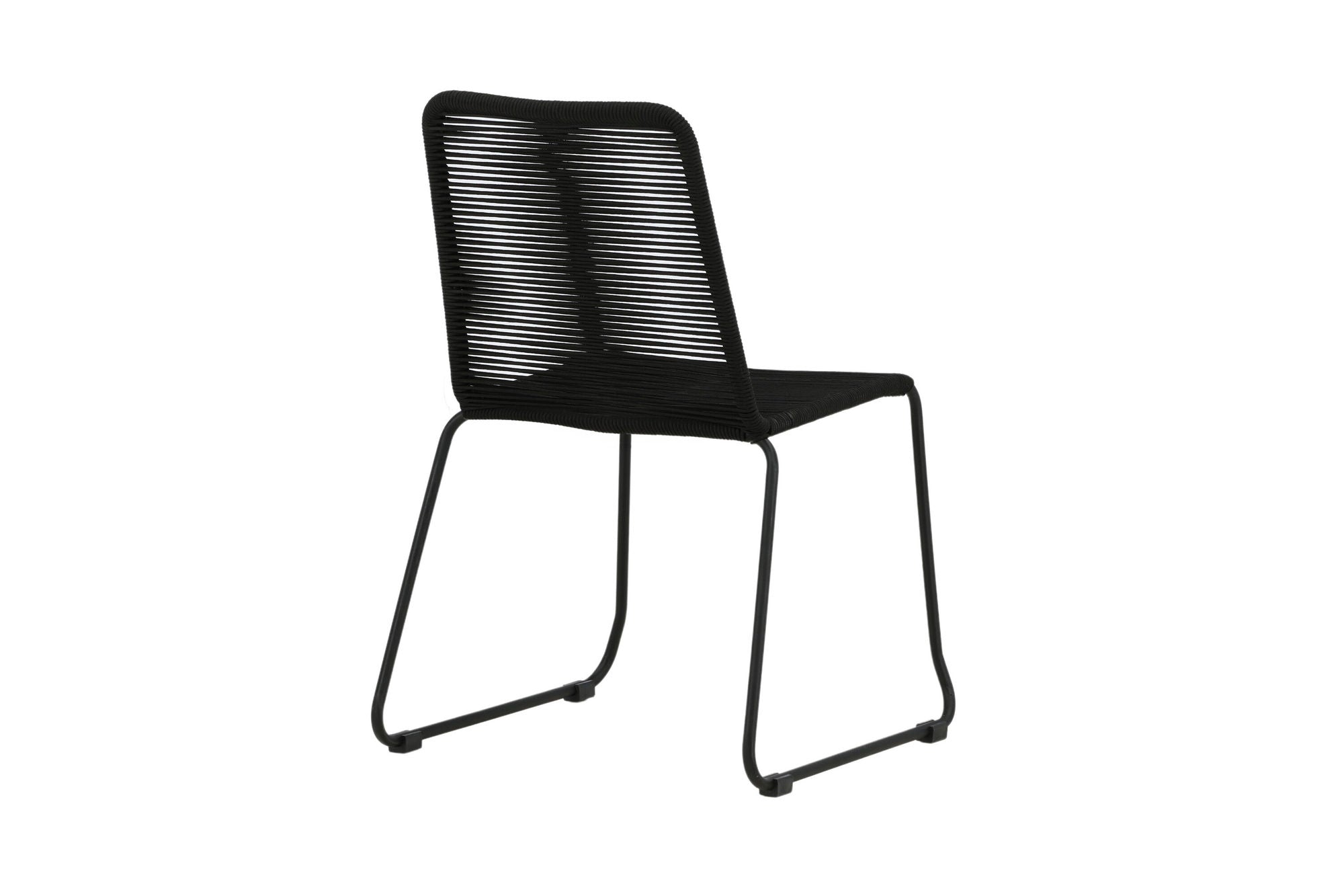 Venture Home Lindos Stacking stol - Black Alu / Black Rope