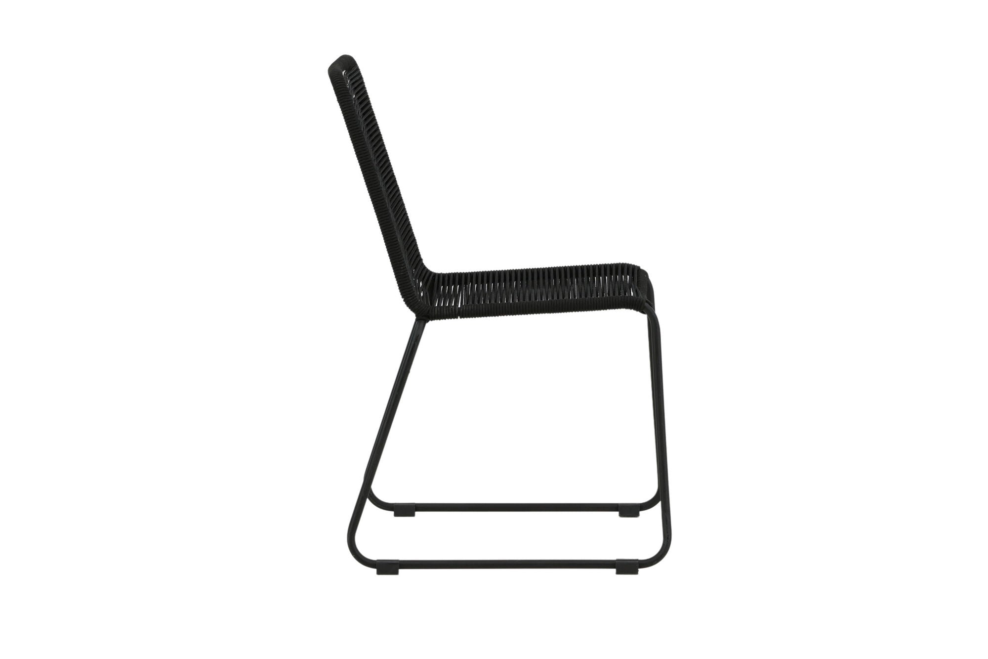 Venture Home Lindos Stacking stol - Black Alu / Black Rope