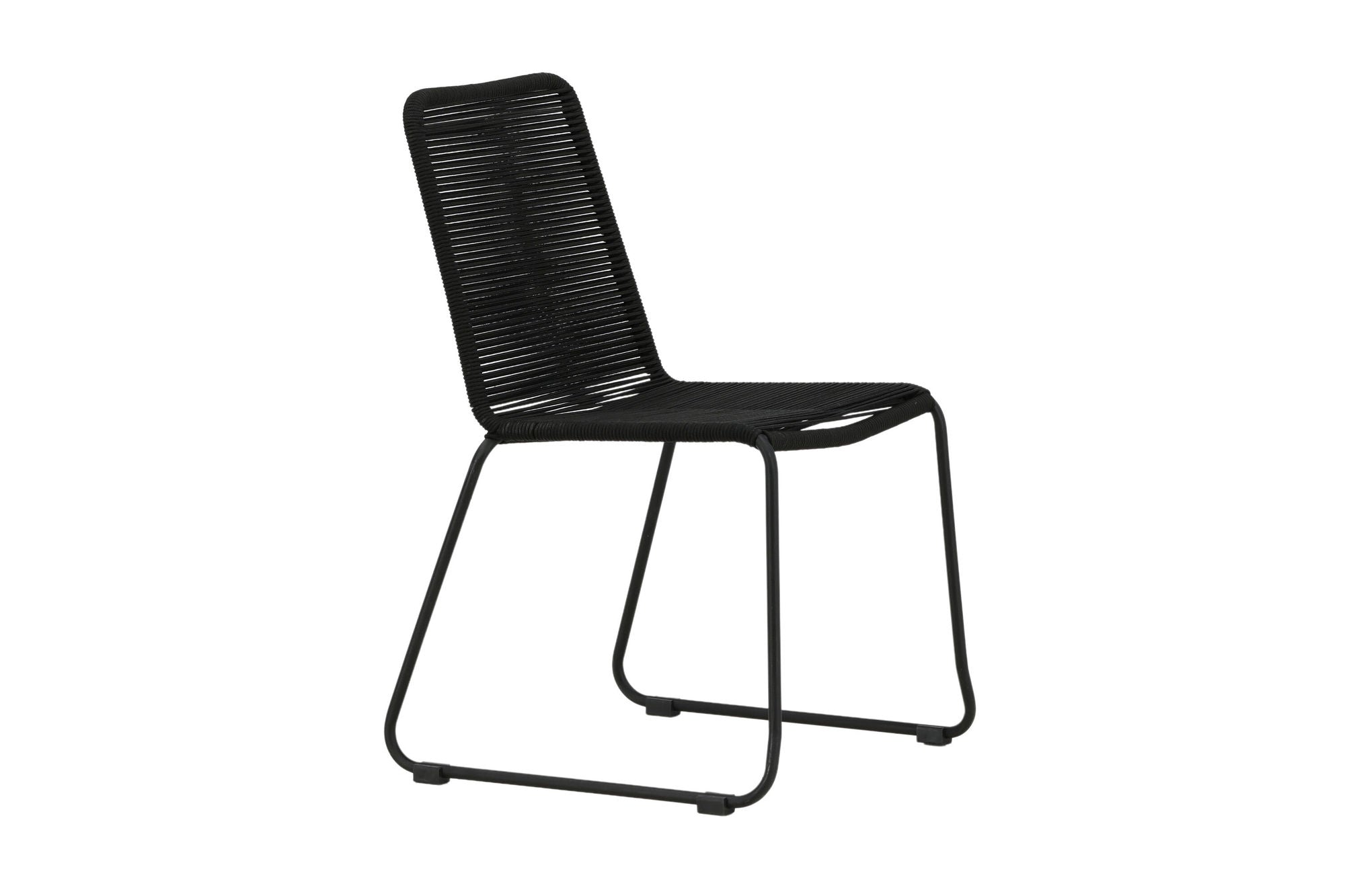 Venture Home Lindos Stacking stol - Black Alu / Black Rope