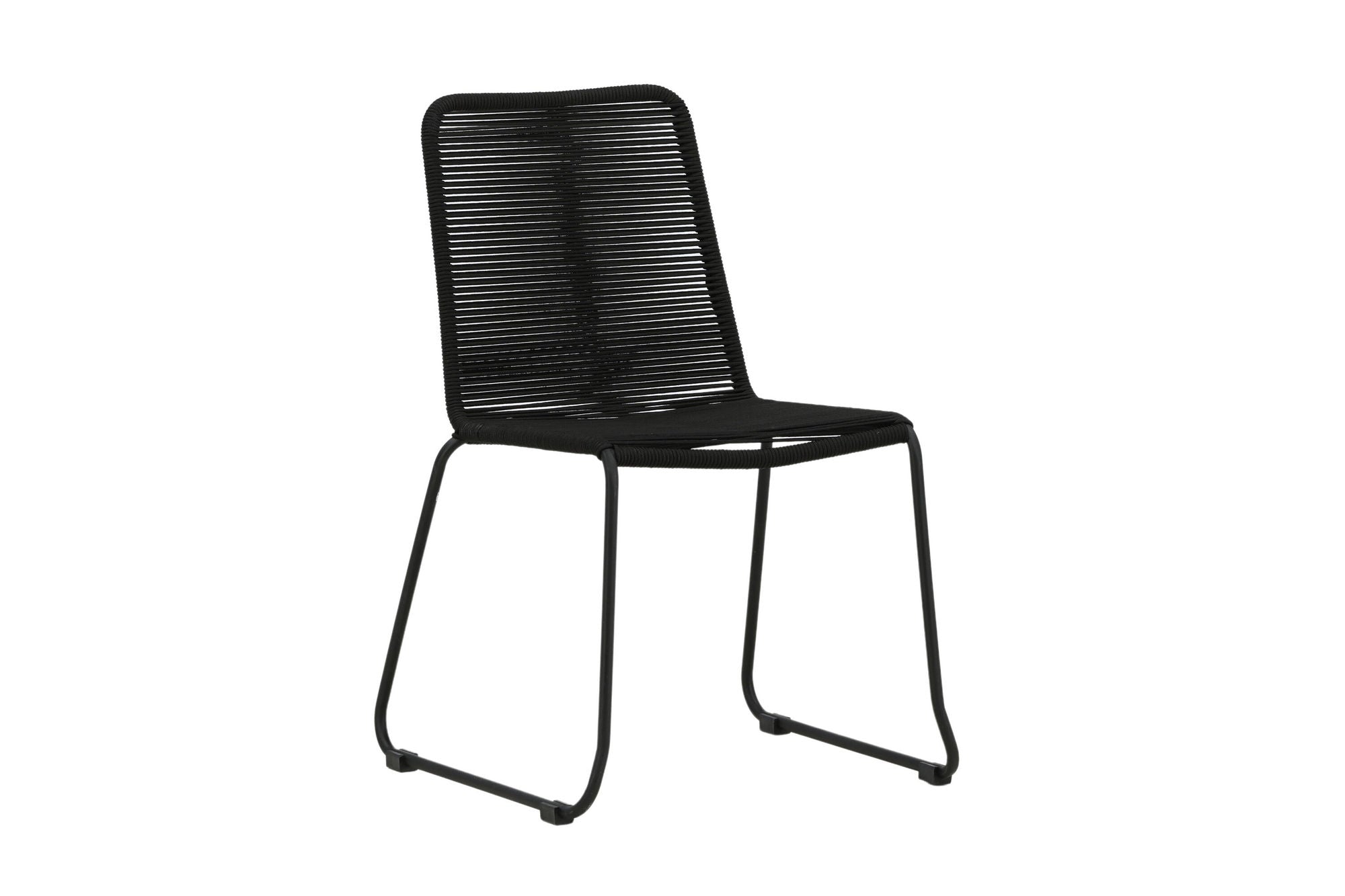 Venture Home Lindos Stacking stol - Black Alu / Black Rope