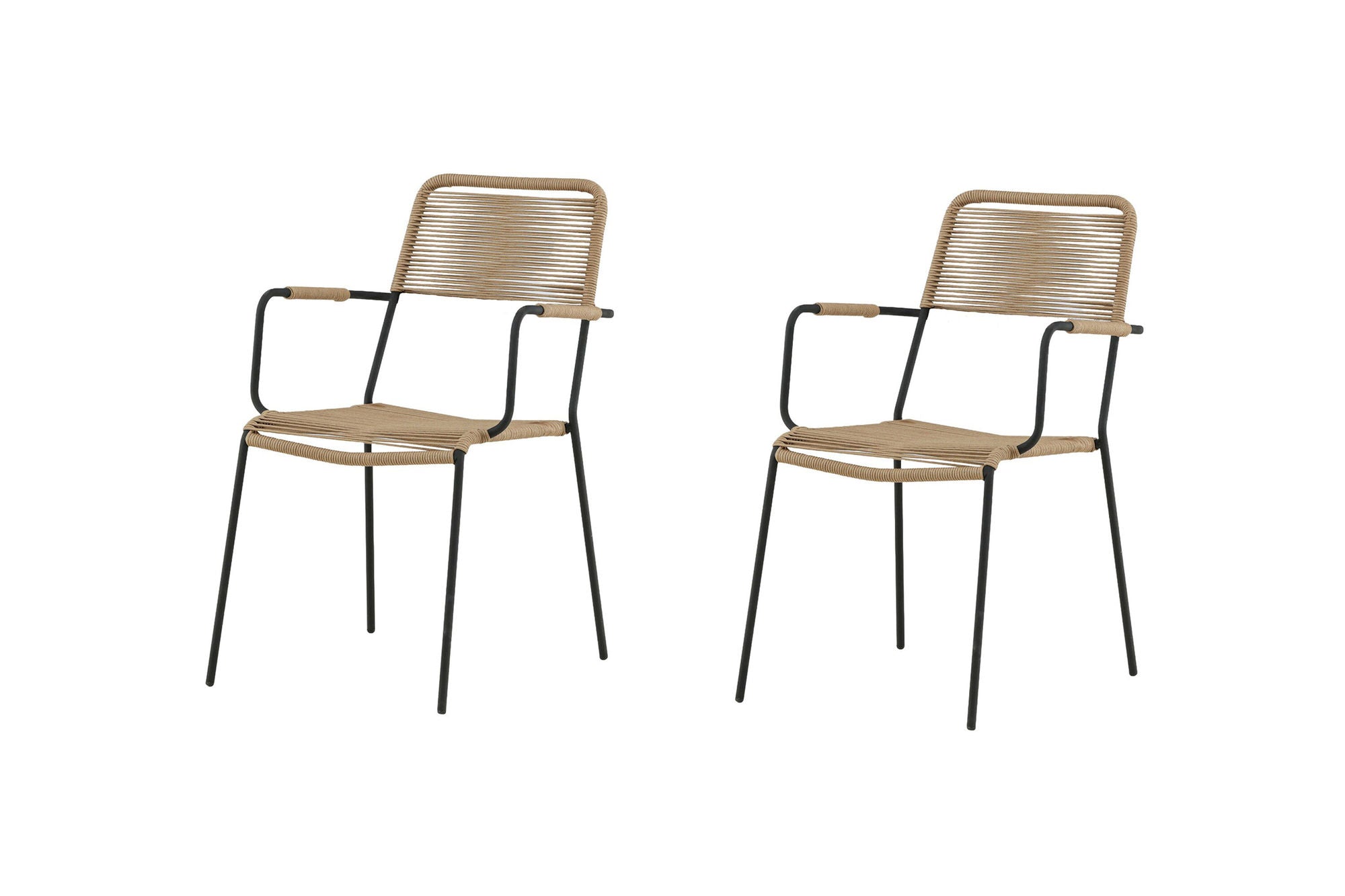 Venture Home Lindos - Armchair - Black Alu / Latte Rope