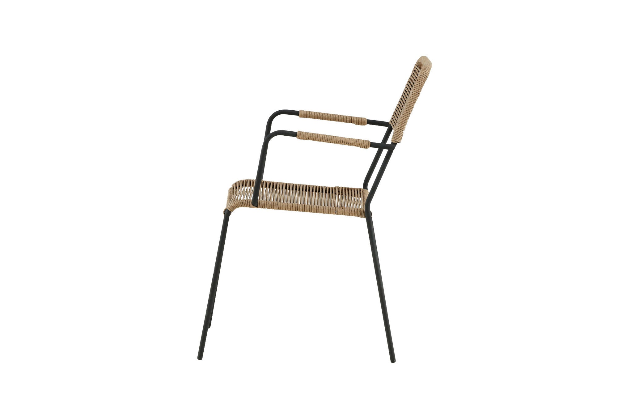 Venture Home Lindos - Armchair - Black Alu / Latte Rope