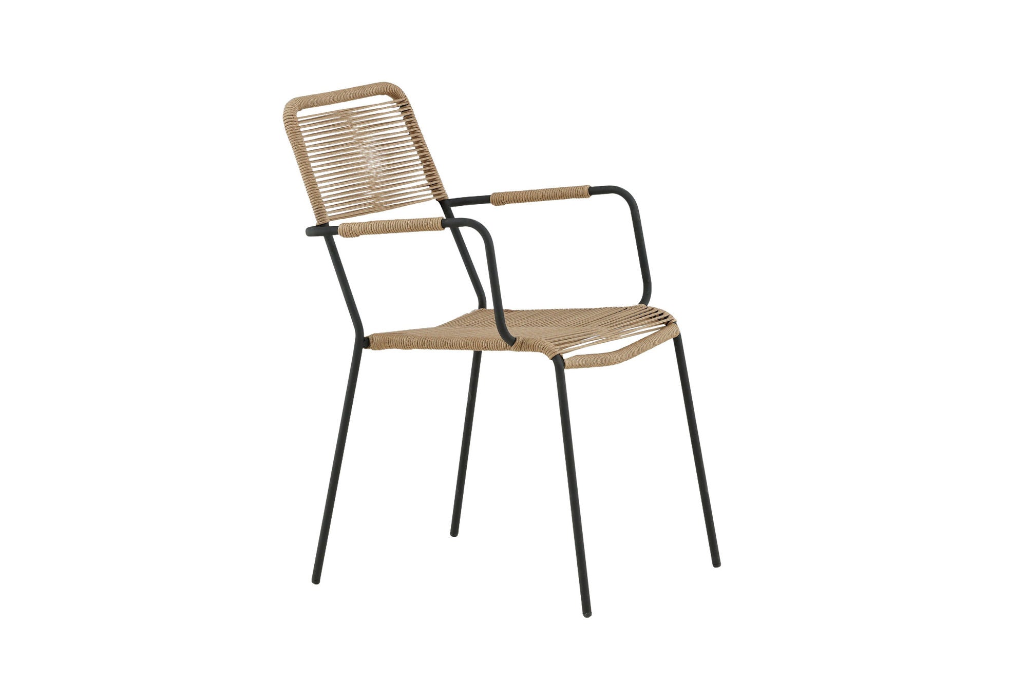 Venture Home Lindos - Armchair - Black Alu / Latte Rope