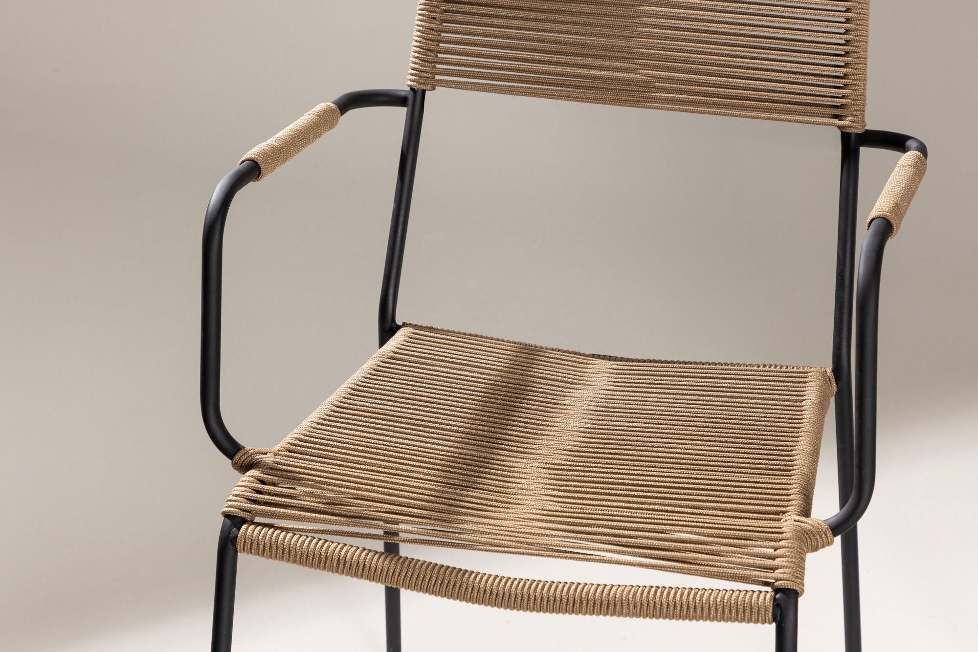 Venture Home Lindos - Armchair - Black Alu / Latte Rope