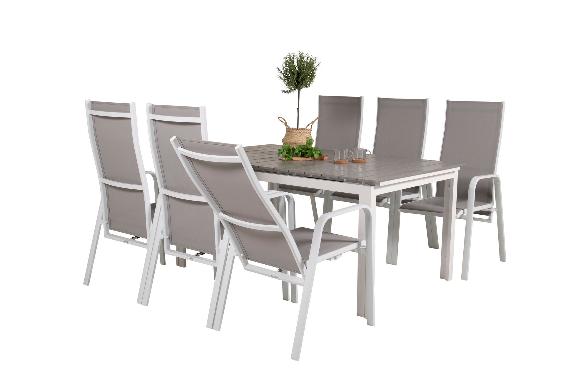 Venture Home Levels bord 160/240 - White/Grey - Copacabana Recliner stol - White/Grey 6