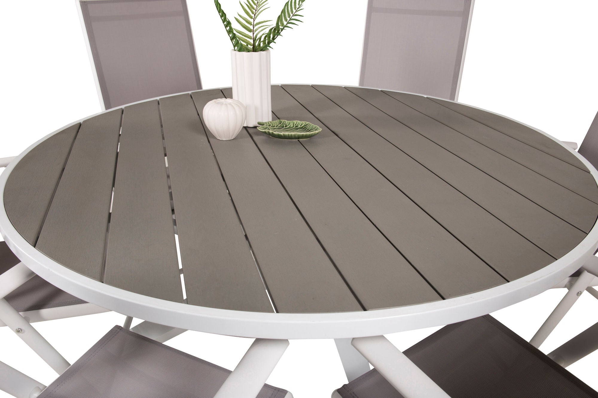 Venture Home Parma bord ø 140 - White/Grey - Break 5:pos stol - White/Grey 6