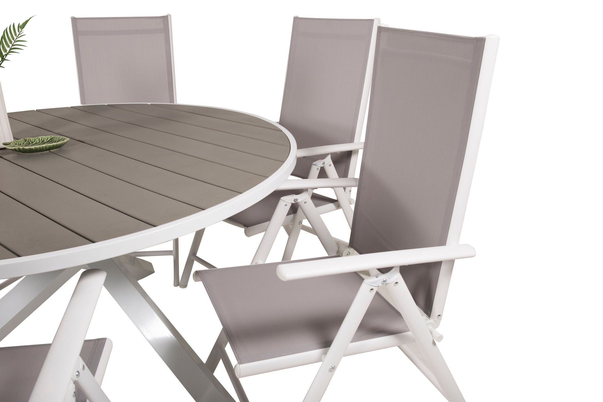 Venture Home Parma bord ø 140 - White/Grey - Break 5:pos stol - White/Grey 6