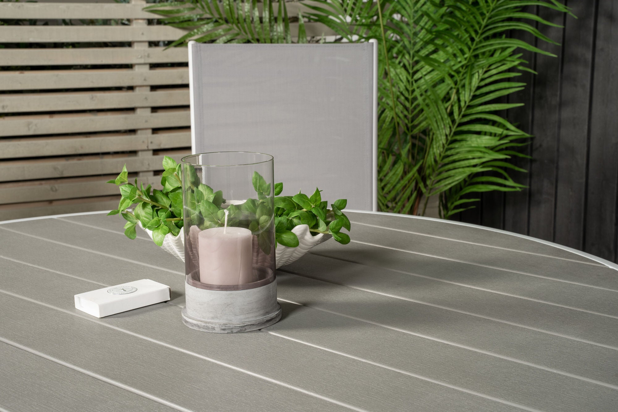 Venture Home Parma bord ø 140 - White/Grey - Break 5:pos stol - White/Grey 6