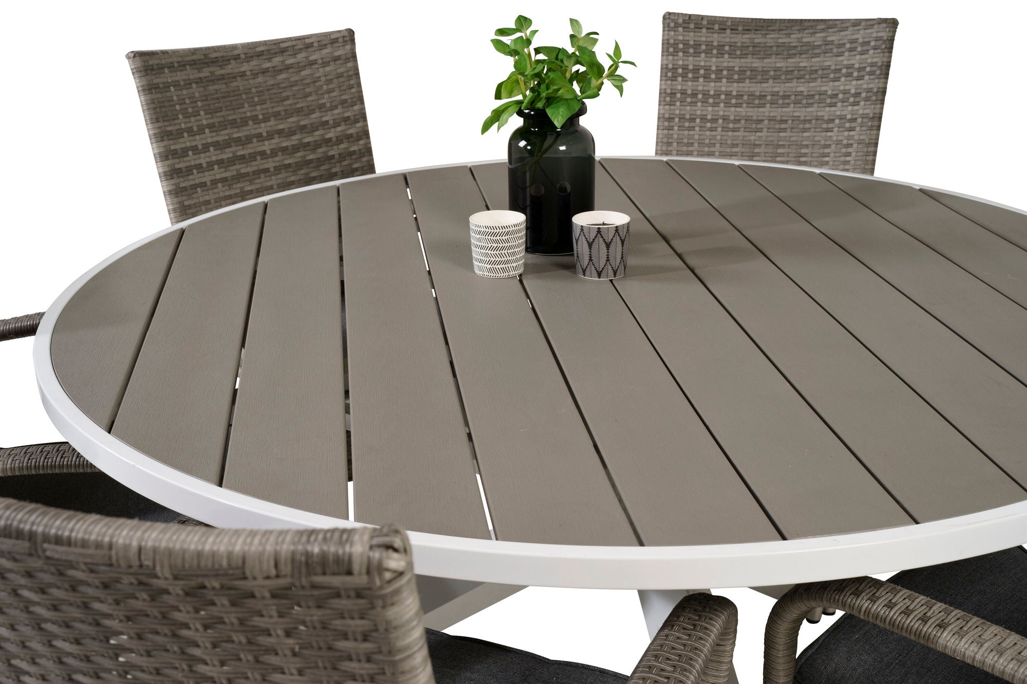 Venture Home Parma bord ø 140 - White/Grey - Anna stol - Grey 6