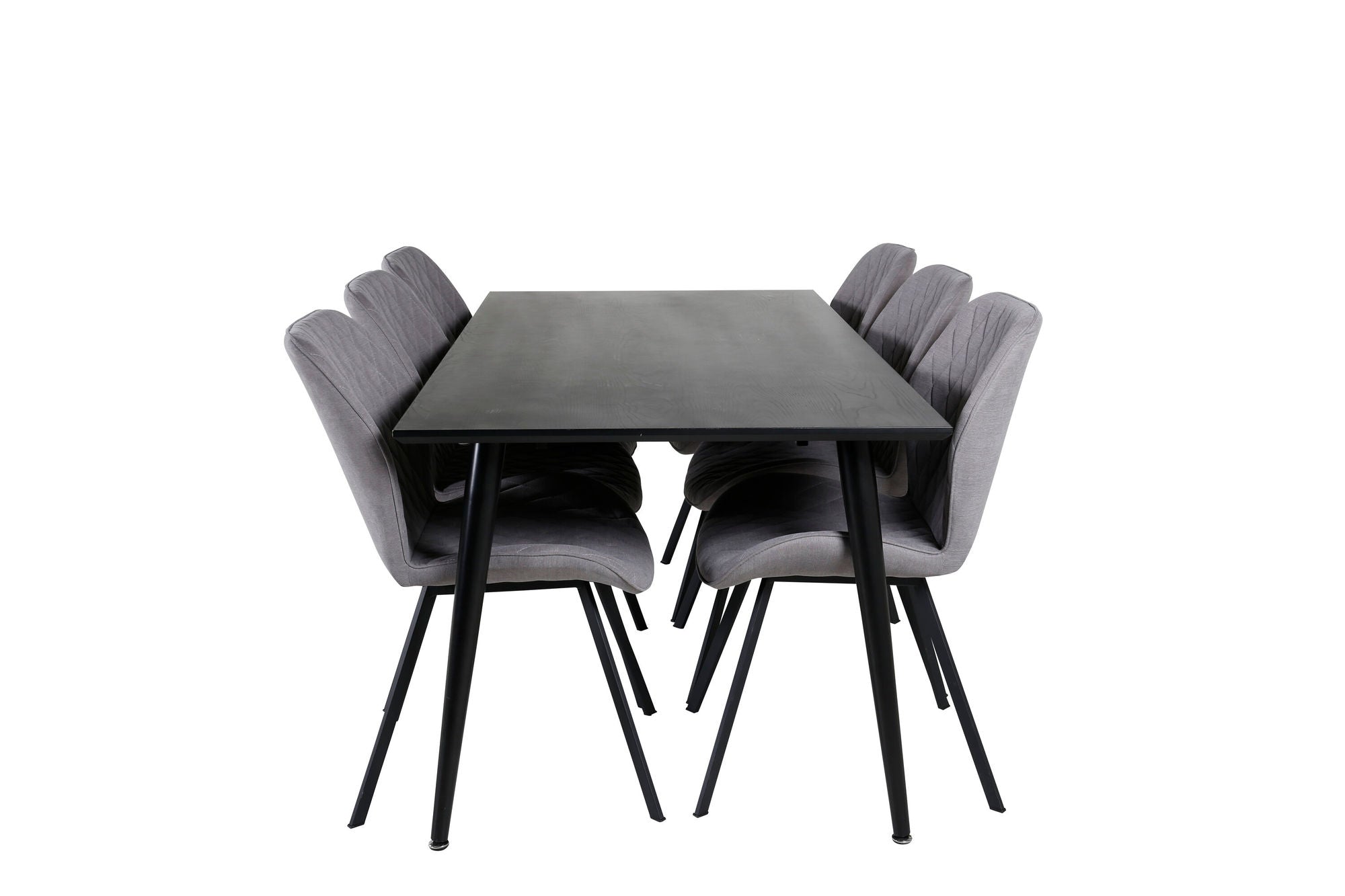 Venture Home Dipp spisebord - 180*90cm - Black Veneer / all black legs +Gemma Dining Ch