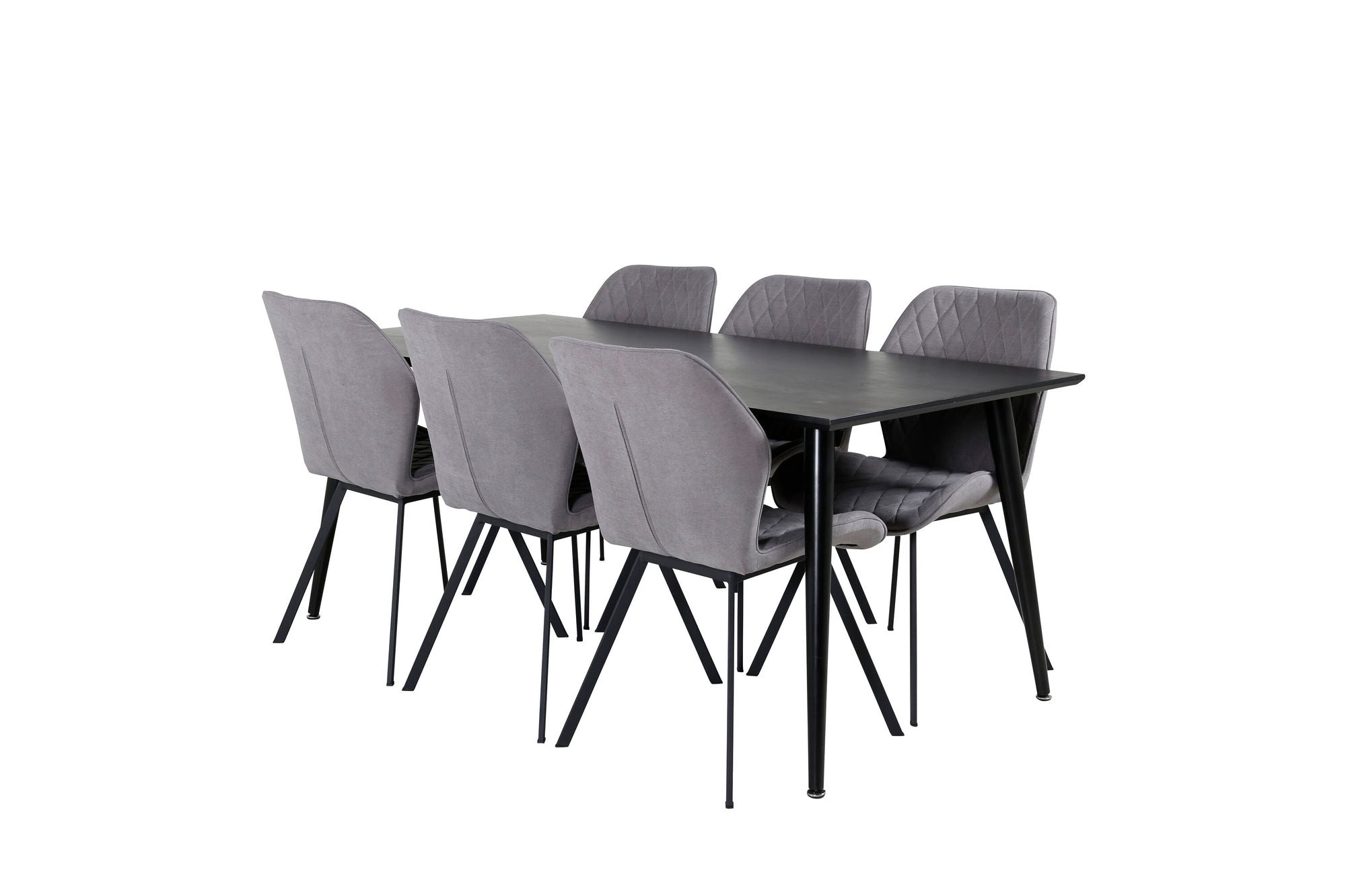 Venture Home Dipp spisebord - 180*90cm - Black Veneer / all black legs +Gemma Dining Ch