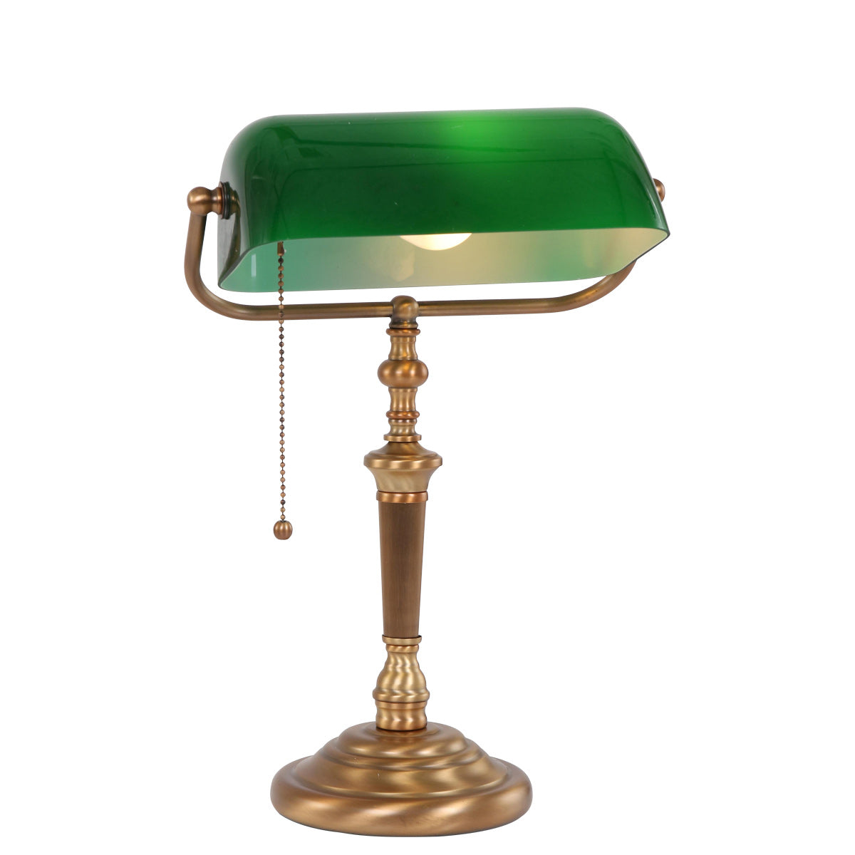 Bordlampe Ancilla 6185BR bronzefarvet notarlampe med trækafbryder
