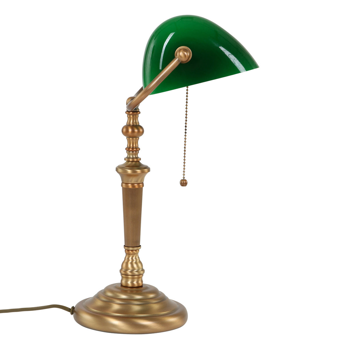 Bordlampe Ancilla 6185BR bronzefarvet notarlampe med trækafbryder