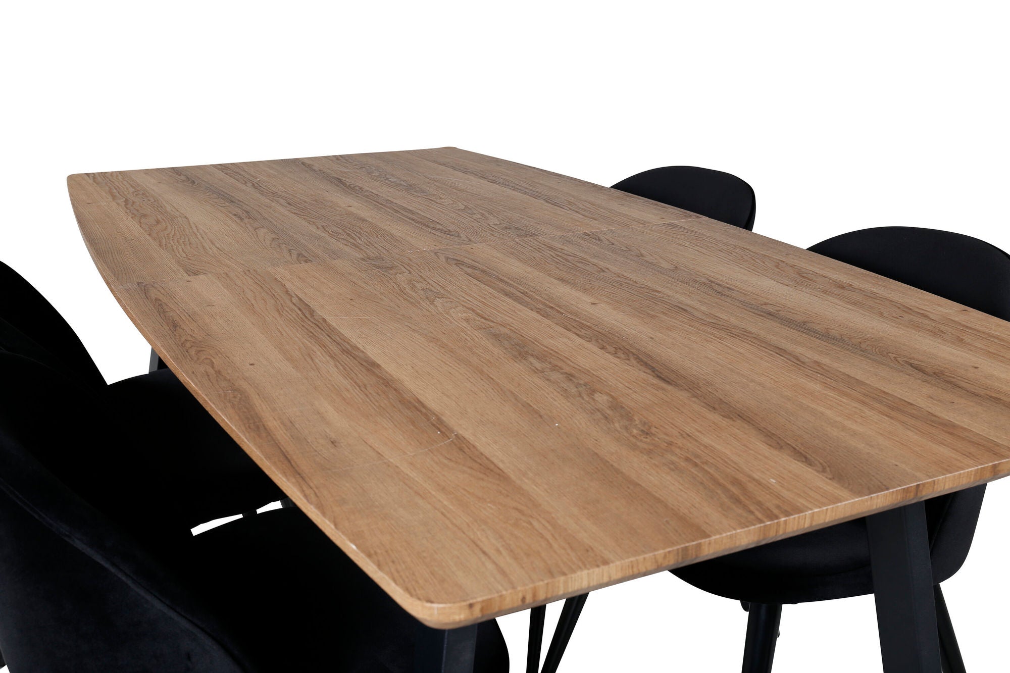 Venture Home Inca spisebord - 160/200*85*H75 - Oak / Black+Velvet Spisebordsstol - Black / Black_4