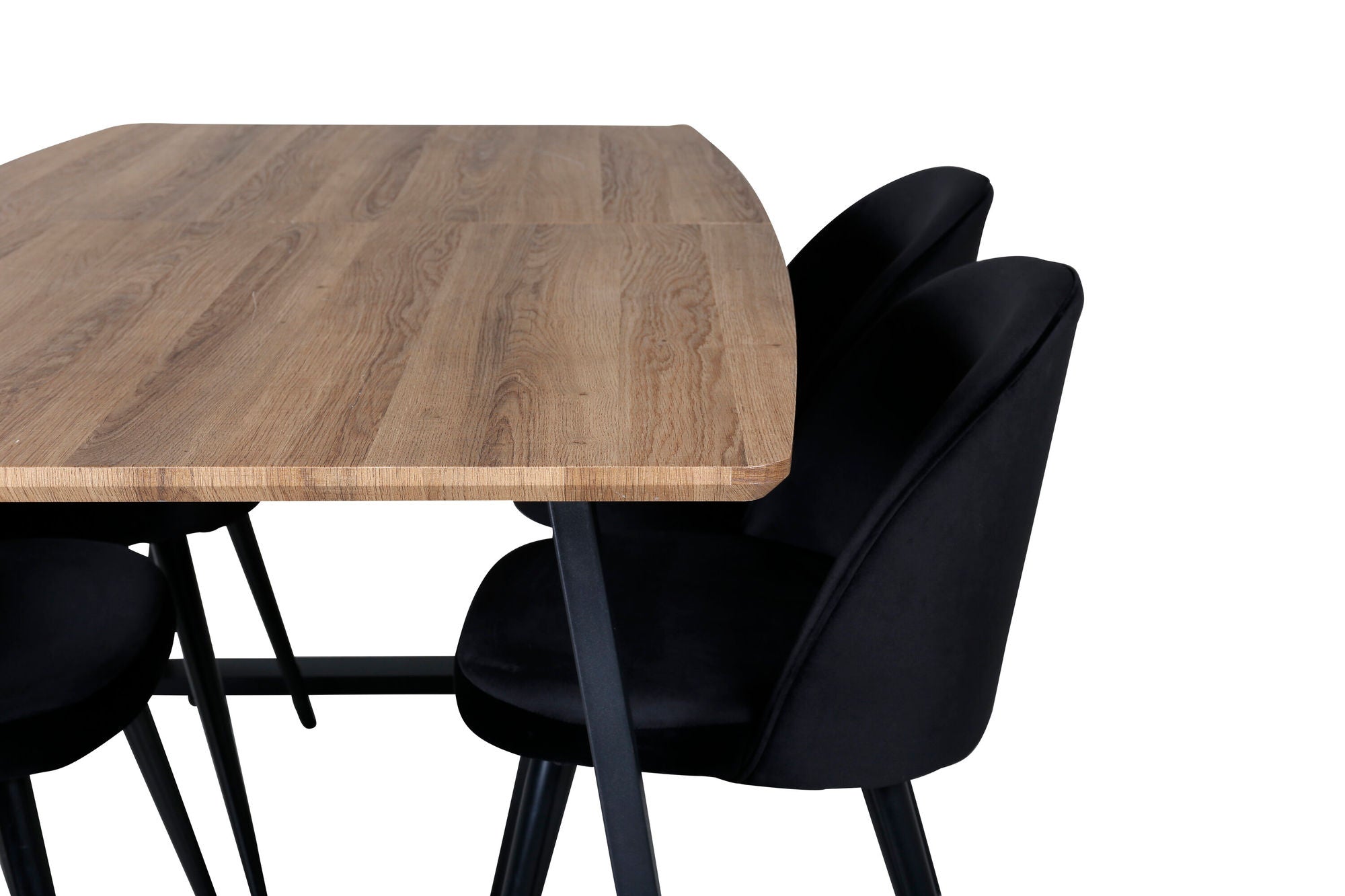 Venture Home Inca spisebord - 160/200*85*H75 - Oak / Black+Velvet Spisebordsstol - Black / Black_4