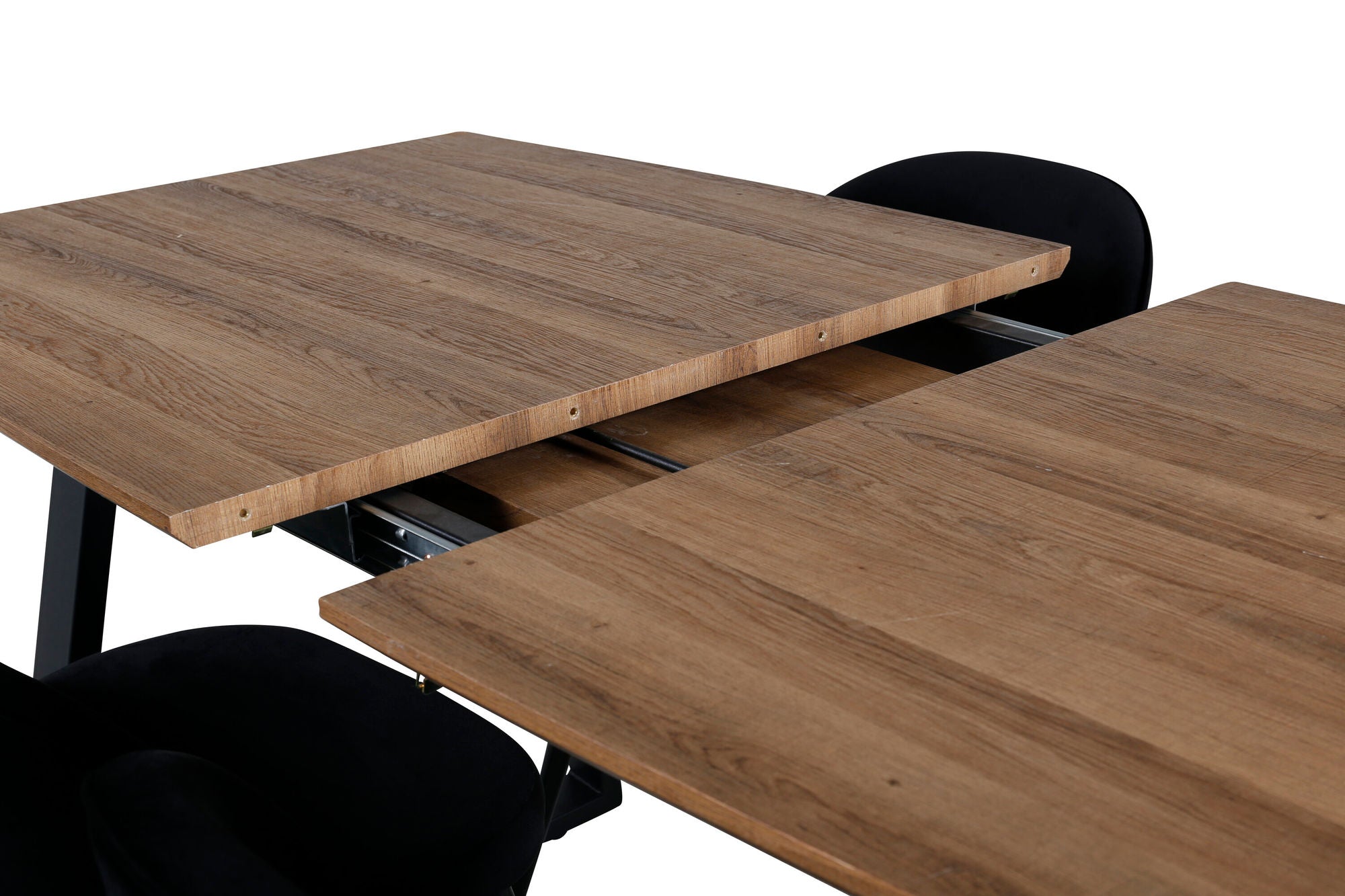 Venture Home Inca spisebord - 160/200*85*H75 - Oak / Black+Velvet Spisebordsstol - Black / Black_4