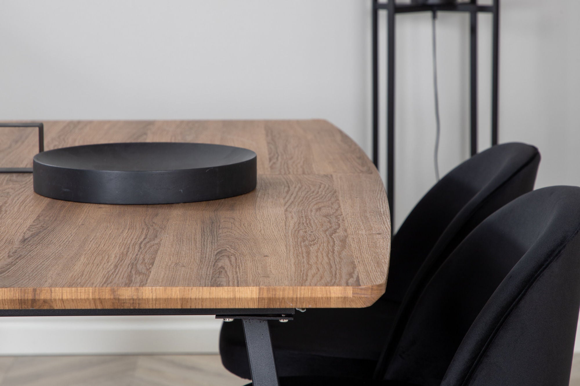 Venture Home Inca spisebord - 160/200*85*H75 - Oak / Black+Velvet Spisebordsstol - Black / Black_4