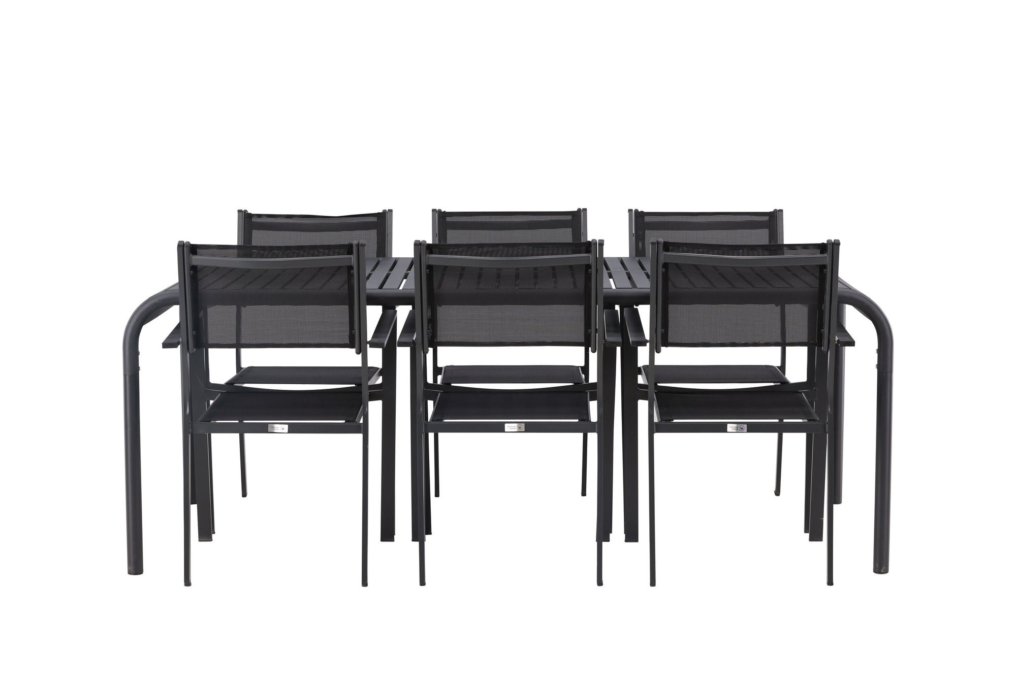 Venture Home Borneo Diningbord Aluminium - Black / Rectangular 100*200* +Copacabana Stacking stol - Black/Black - Ersätter 4131-408 _6
