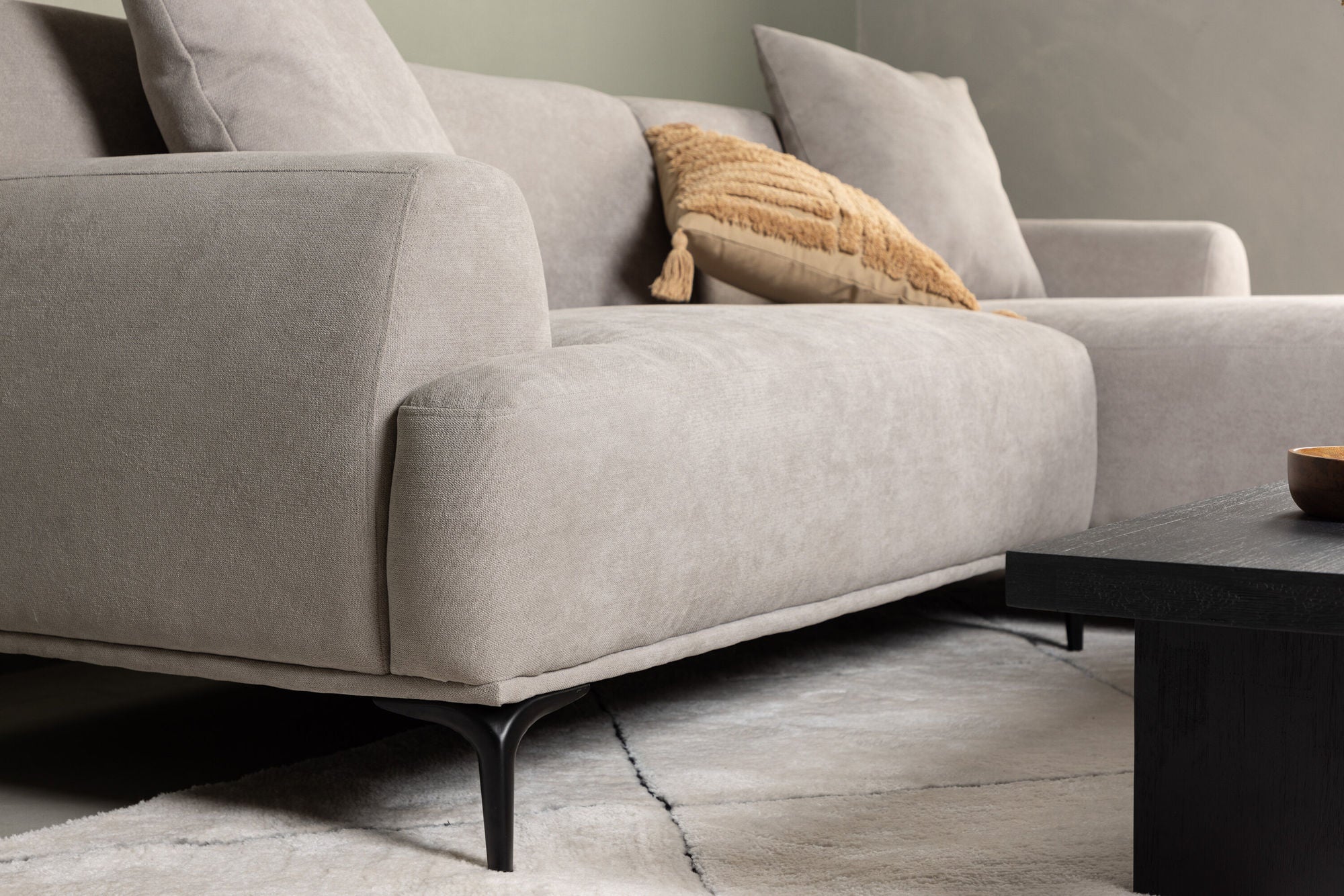 Venture Home Viskan Sofa - Matte black / Light grey Fabric