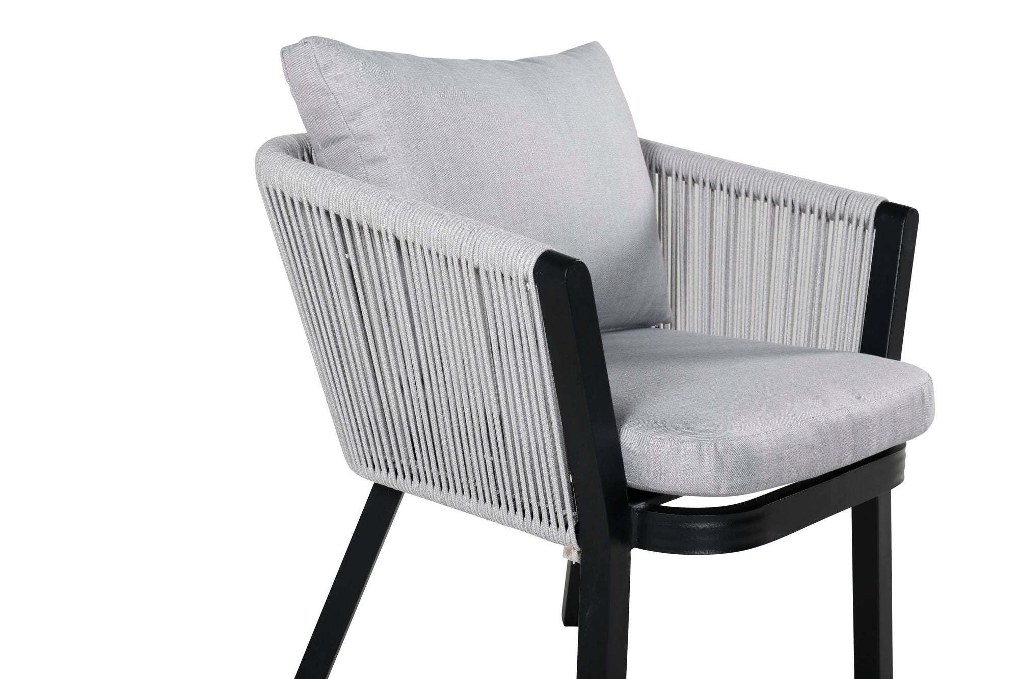 Venture Home Virya Spisebordsstol 2-pack - BLACK Alu / Grey cushion