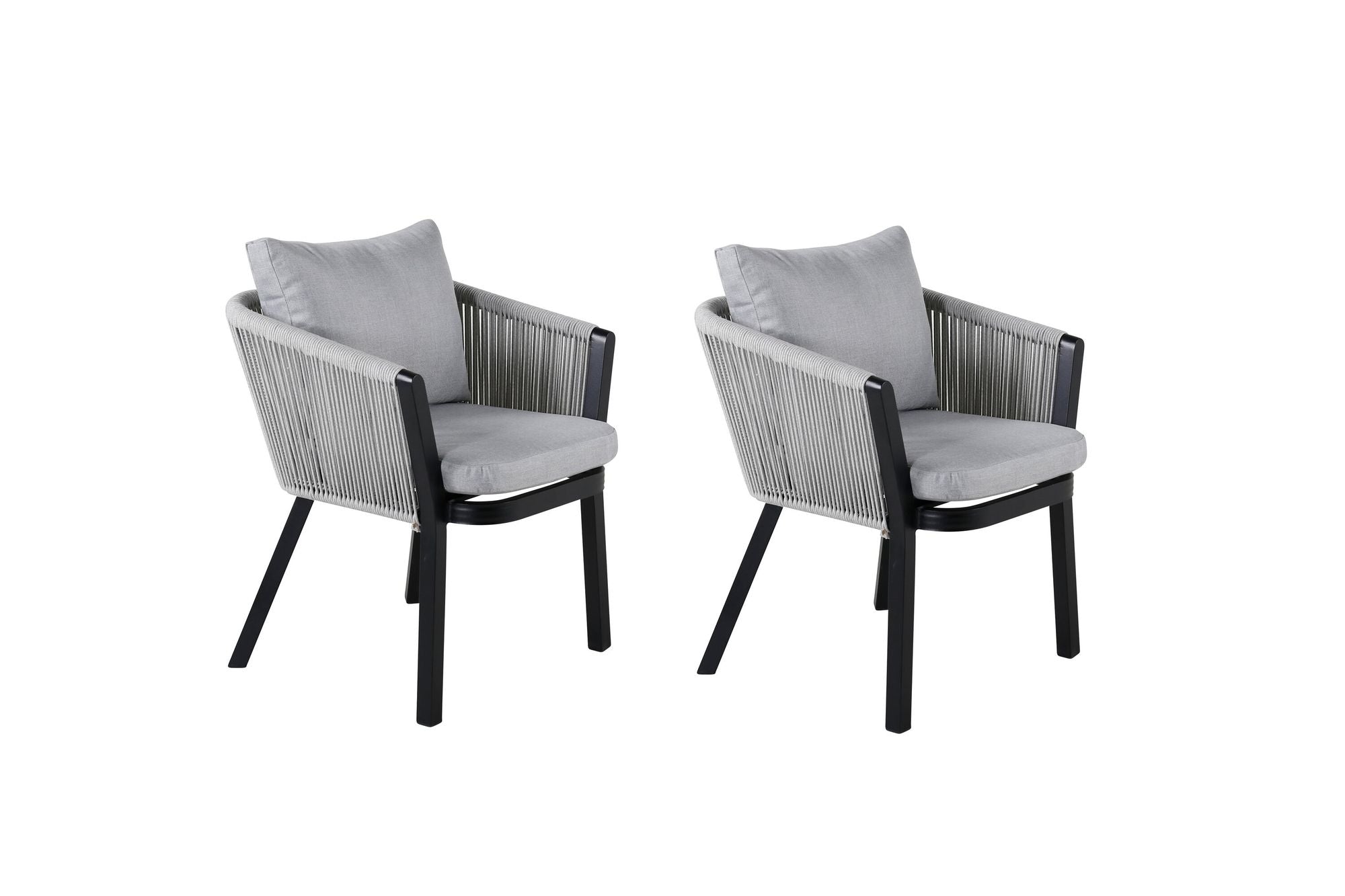 Venture Home Virya Spisebordsstol 2-pack - BLACK Alu / Grey cushion