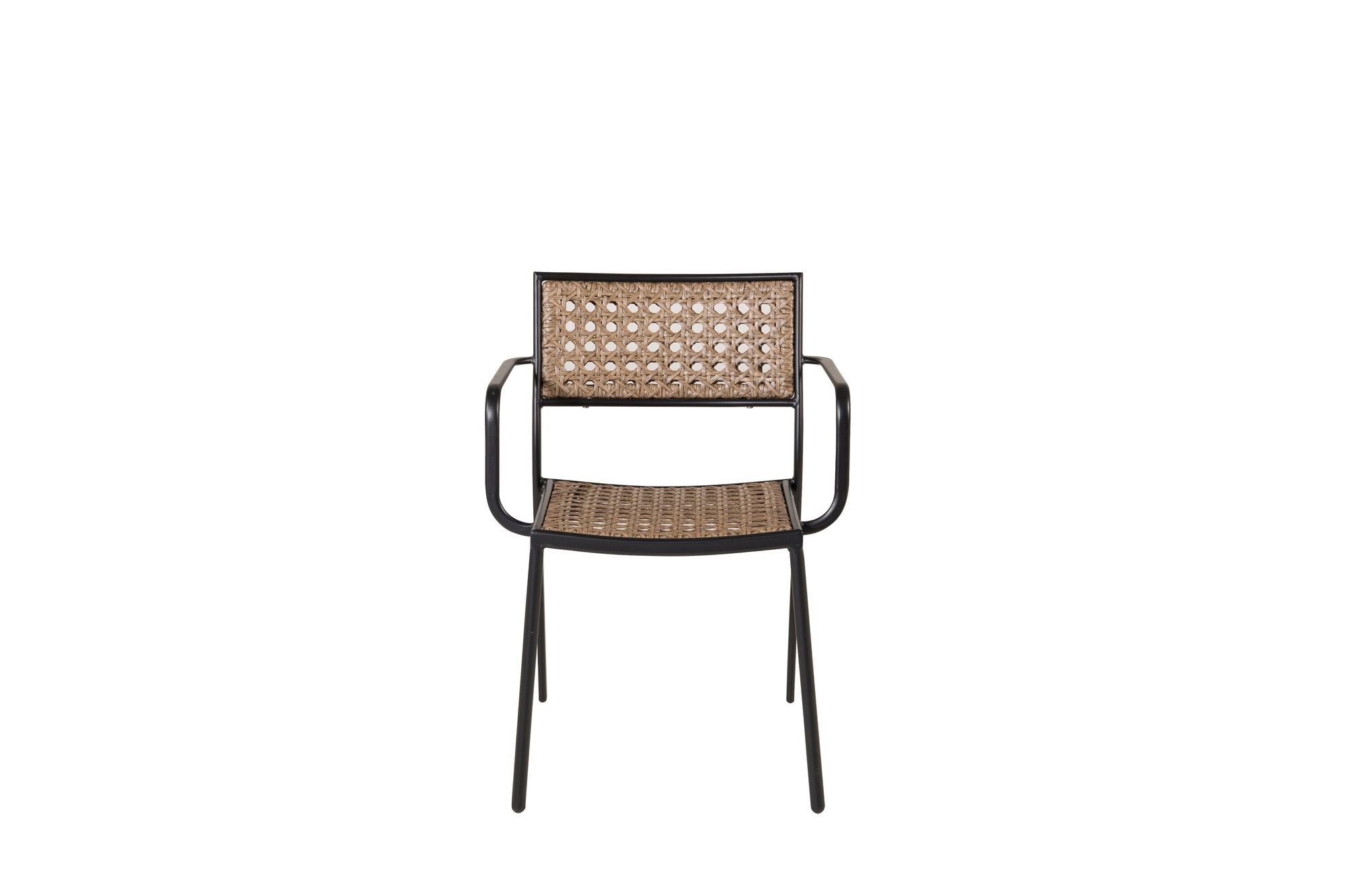 Venture Home Paola Spisebordsstol 4-pack - Black Steel / Nature Wicker / Black Cushion