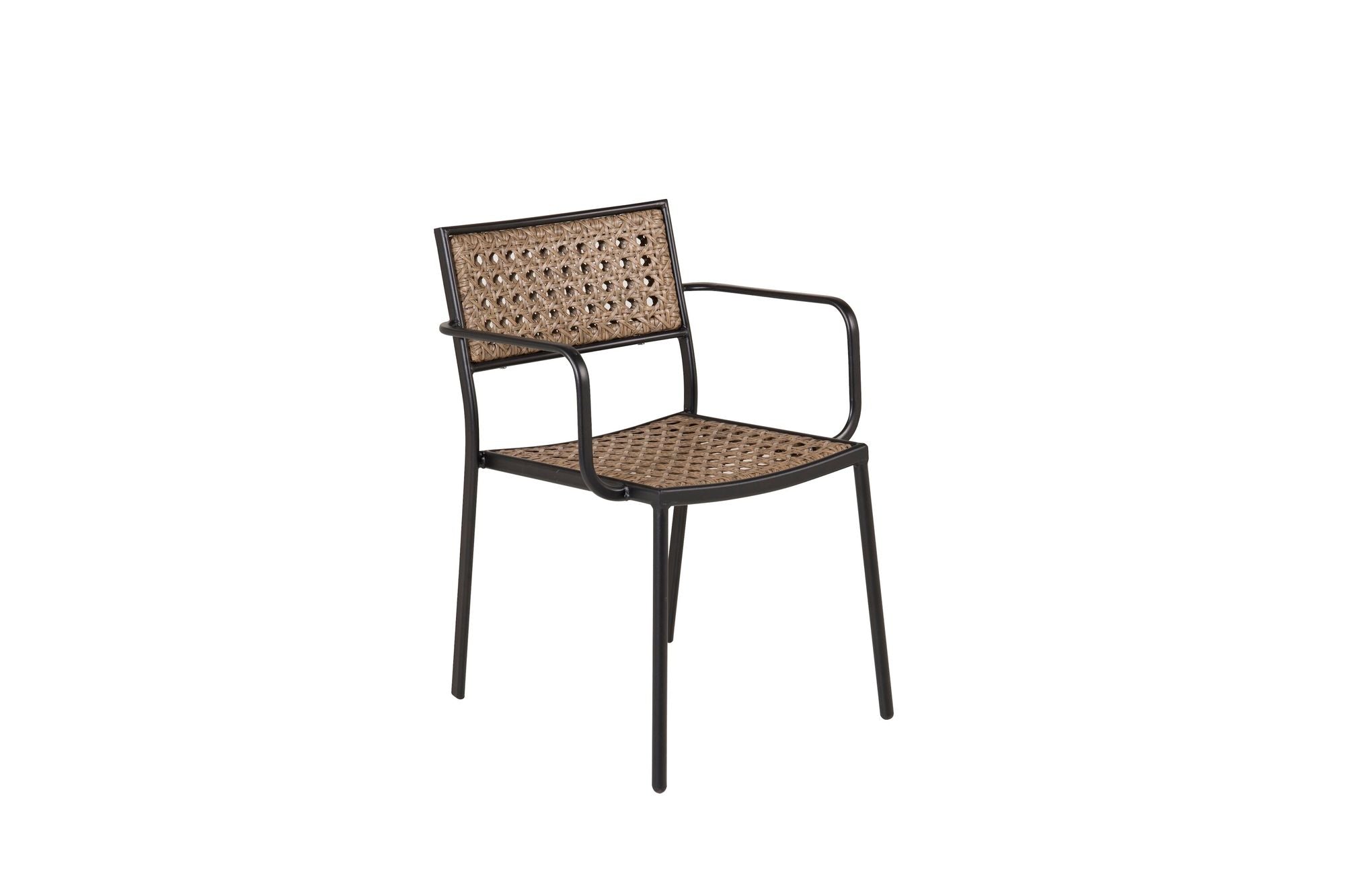 Venture Home Paola Spisebordsstol 4-pack - Black Steel / Nature Wicker / Black Cushion
