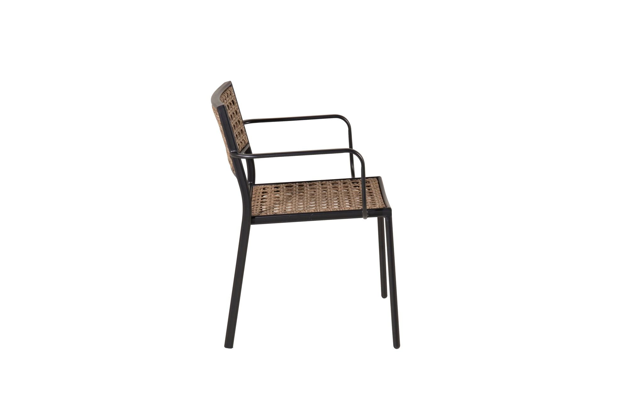 Venture Home Paola Spisebordsstol 4-pack - Black Steel / Nature Wicker / Black Cushion