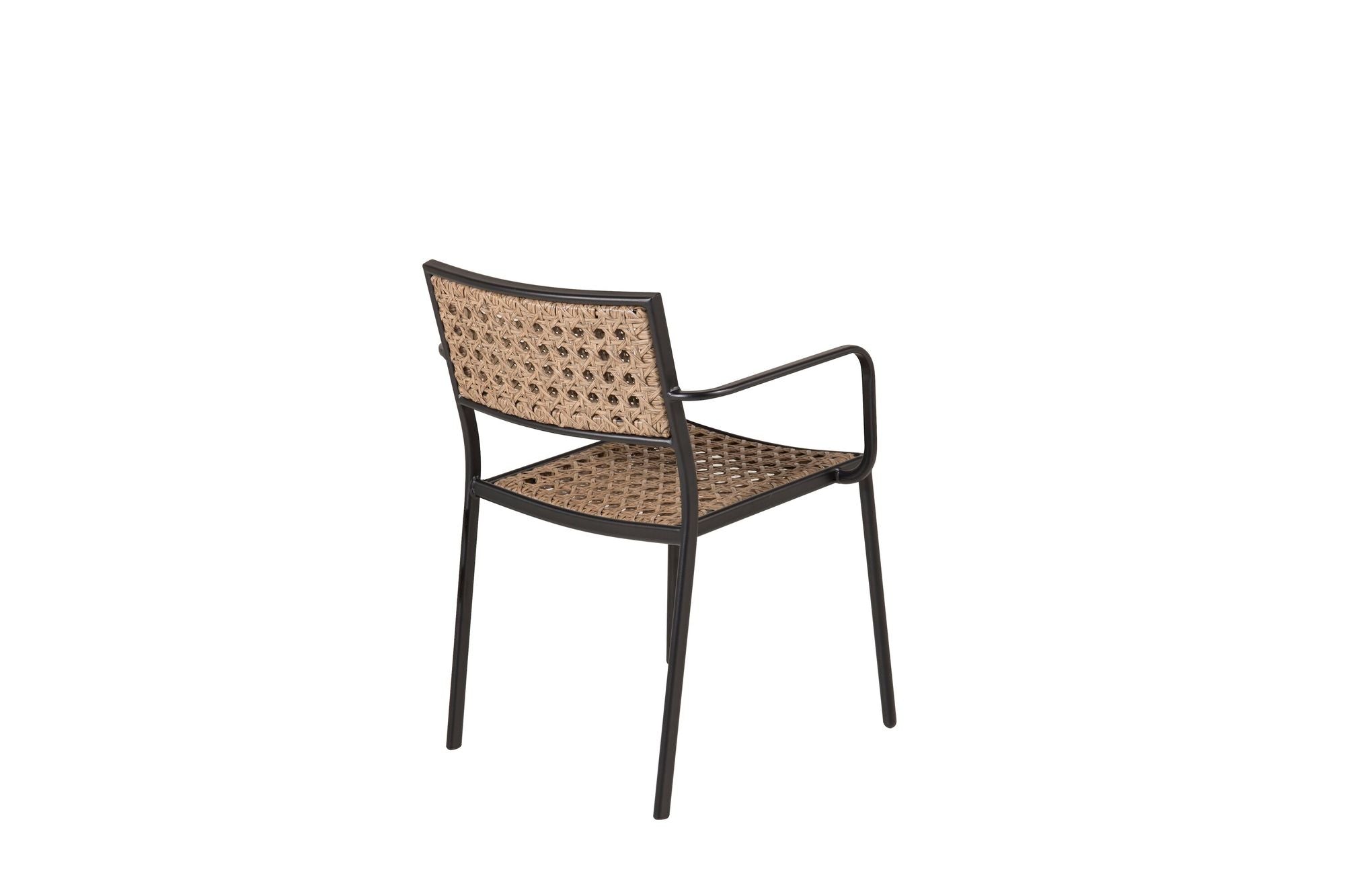 Venture Home Paola Spisebordsstol 4-pack - Black Steel / Nature Wicker / Black Cushion