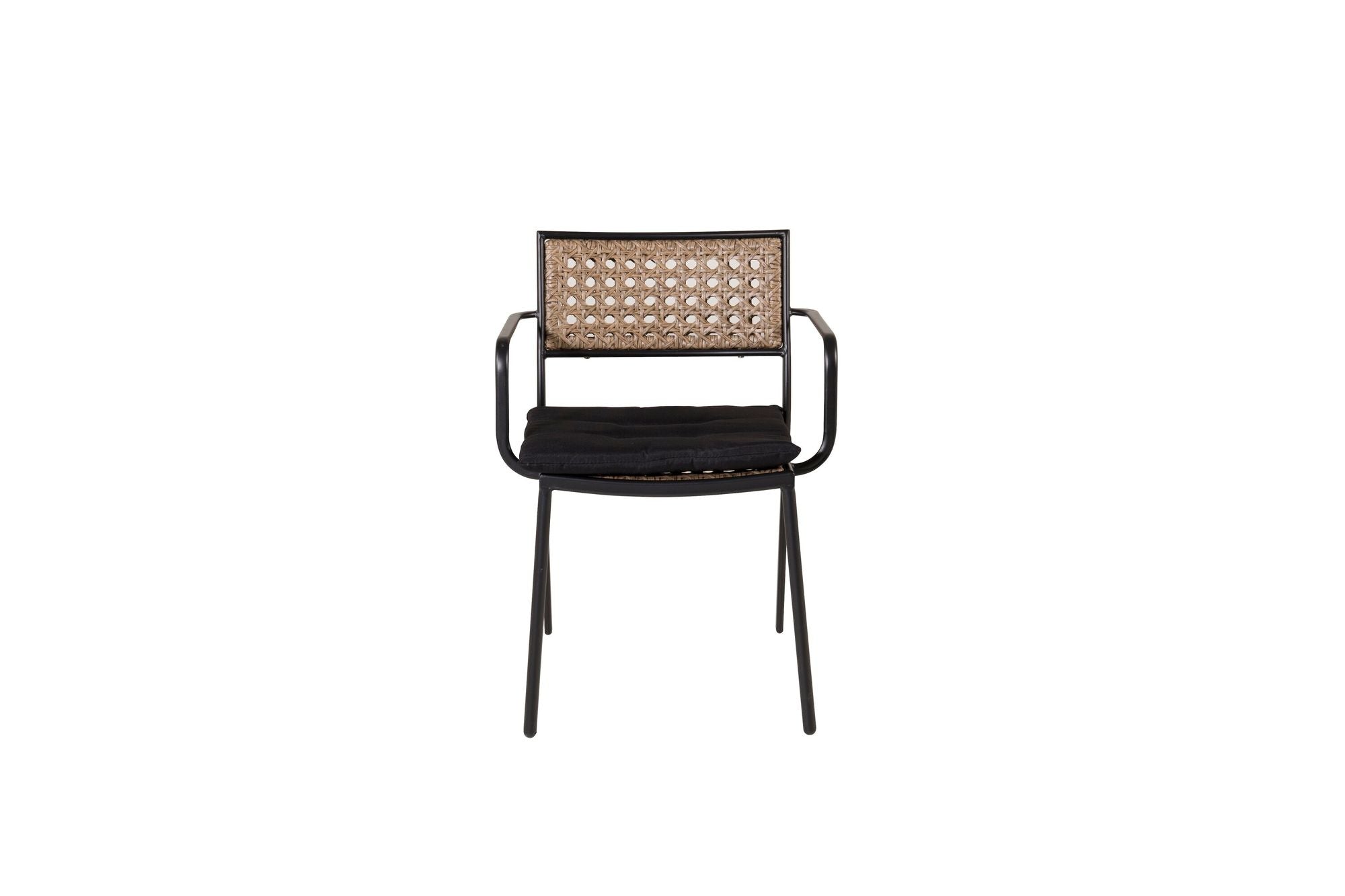 Venture Home Paola Spisebordsstol 4-pack - Black Steel / Nature Wicker / Black Cushion